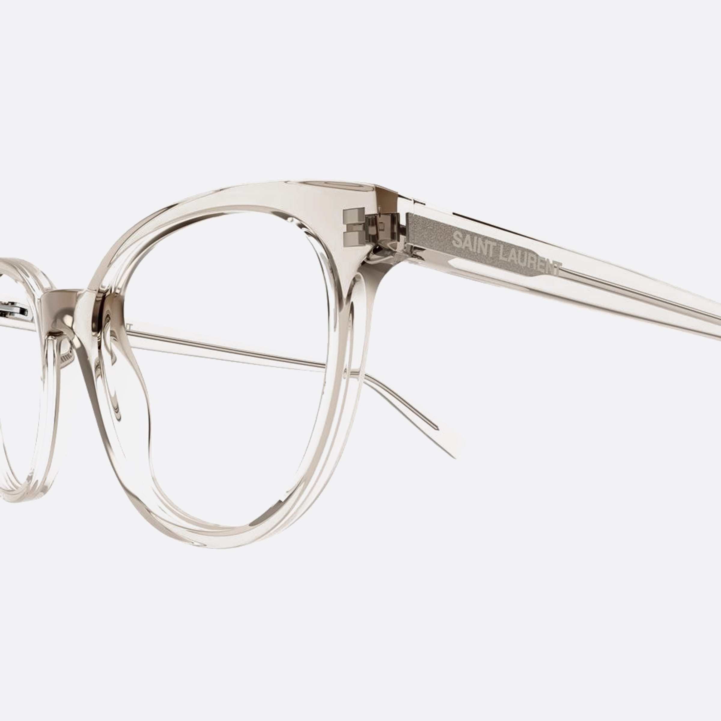 Saint 52mm Laurent Grey Round Woman Eyeglasses - Detail View
