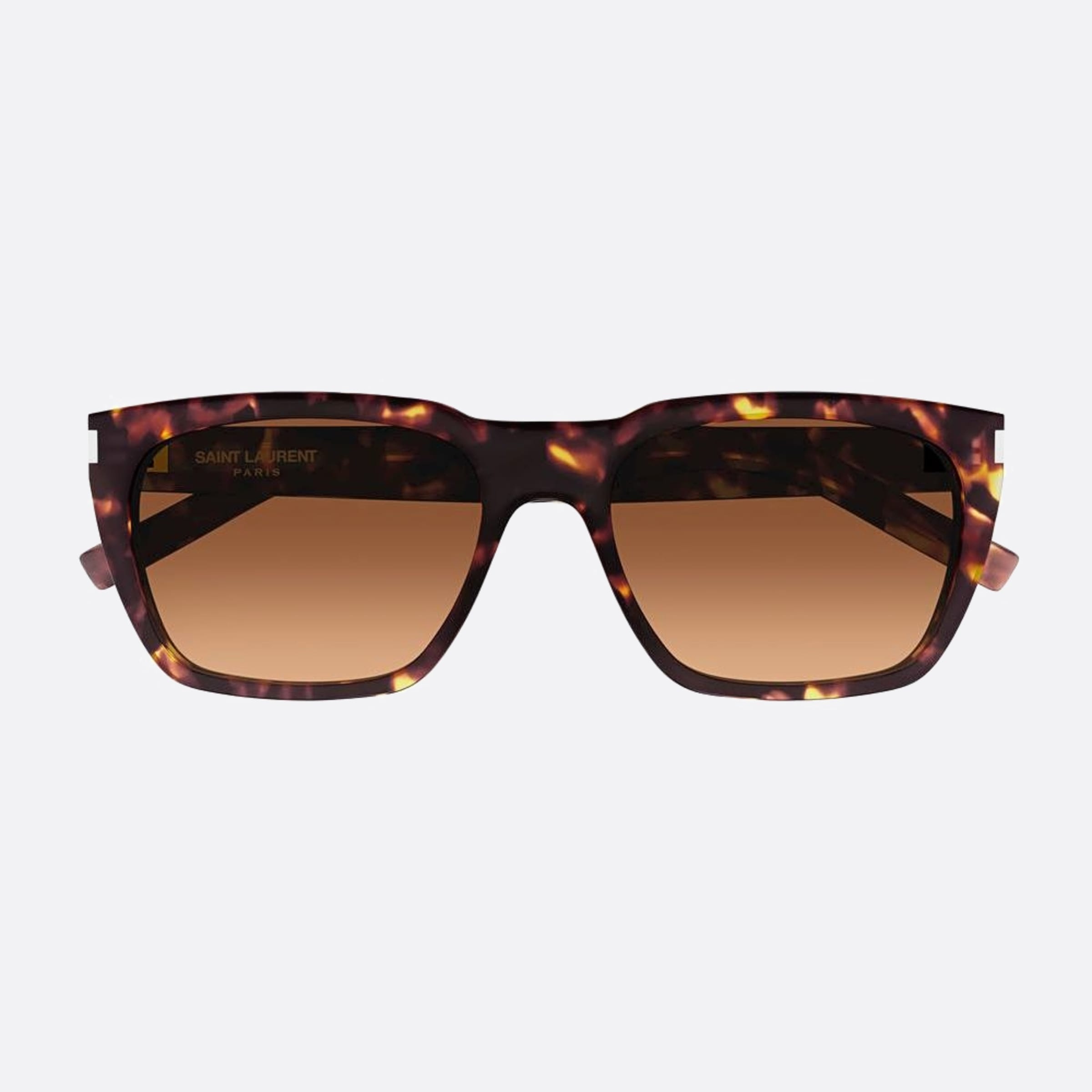 Saint 56mm Laurent Havana Squared Men Sunglasses - Detail View