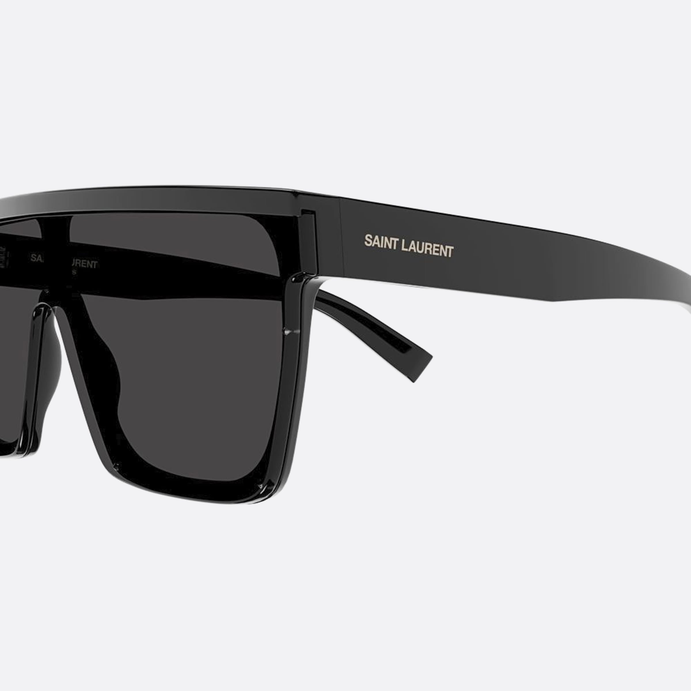 Saint 99mm Laurent Fashion Show Black Shield Woman Sunglasses - Detail View