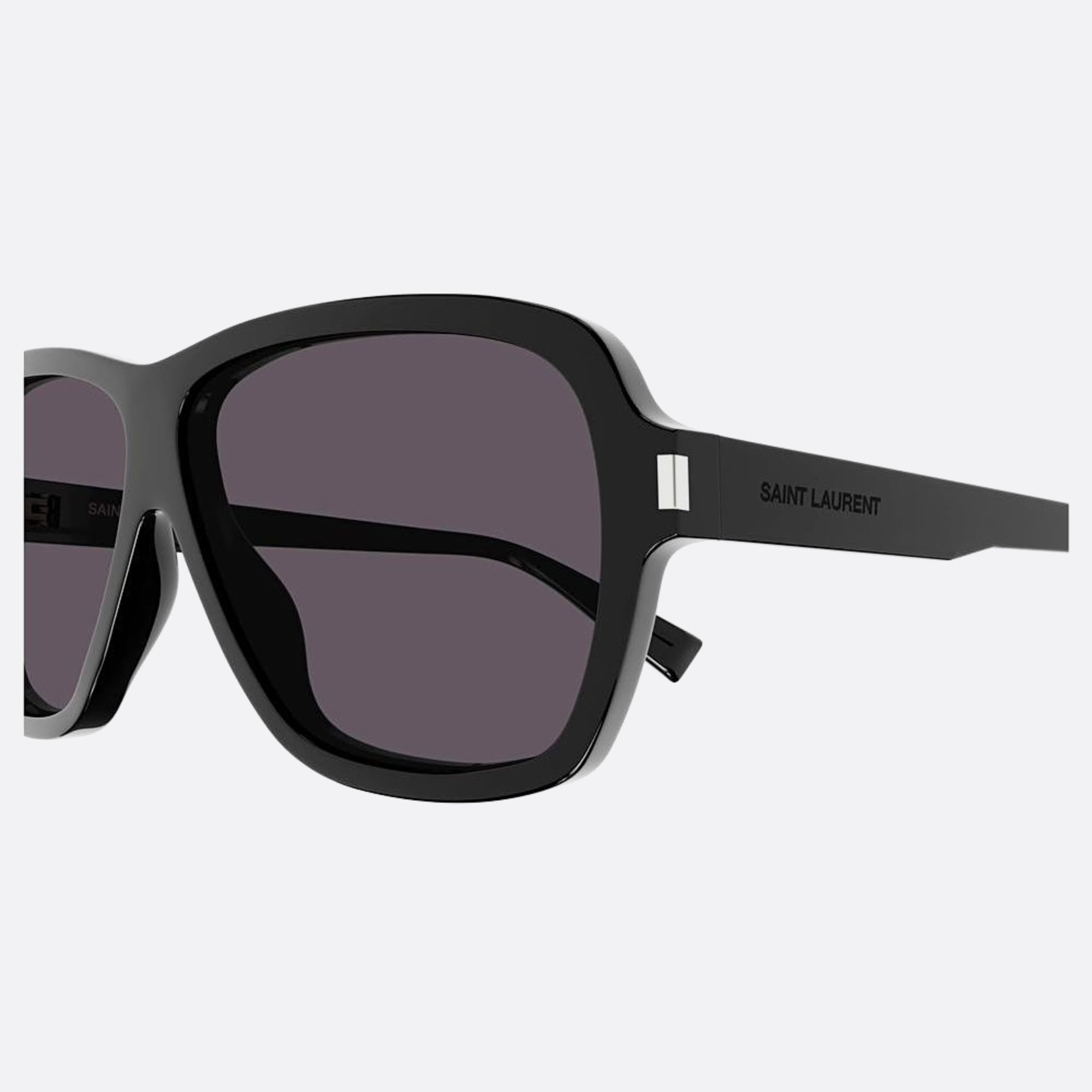Saint 62mm Laurent Carolyn Black Pilot Man Sunglasses - Detail View