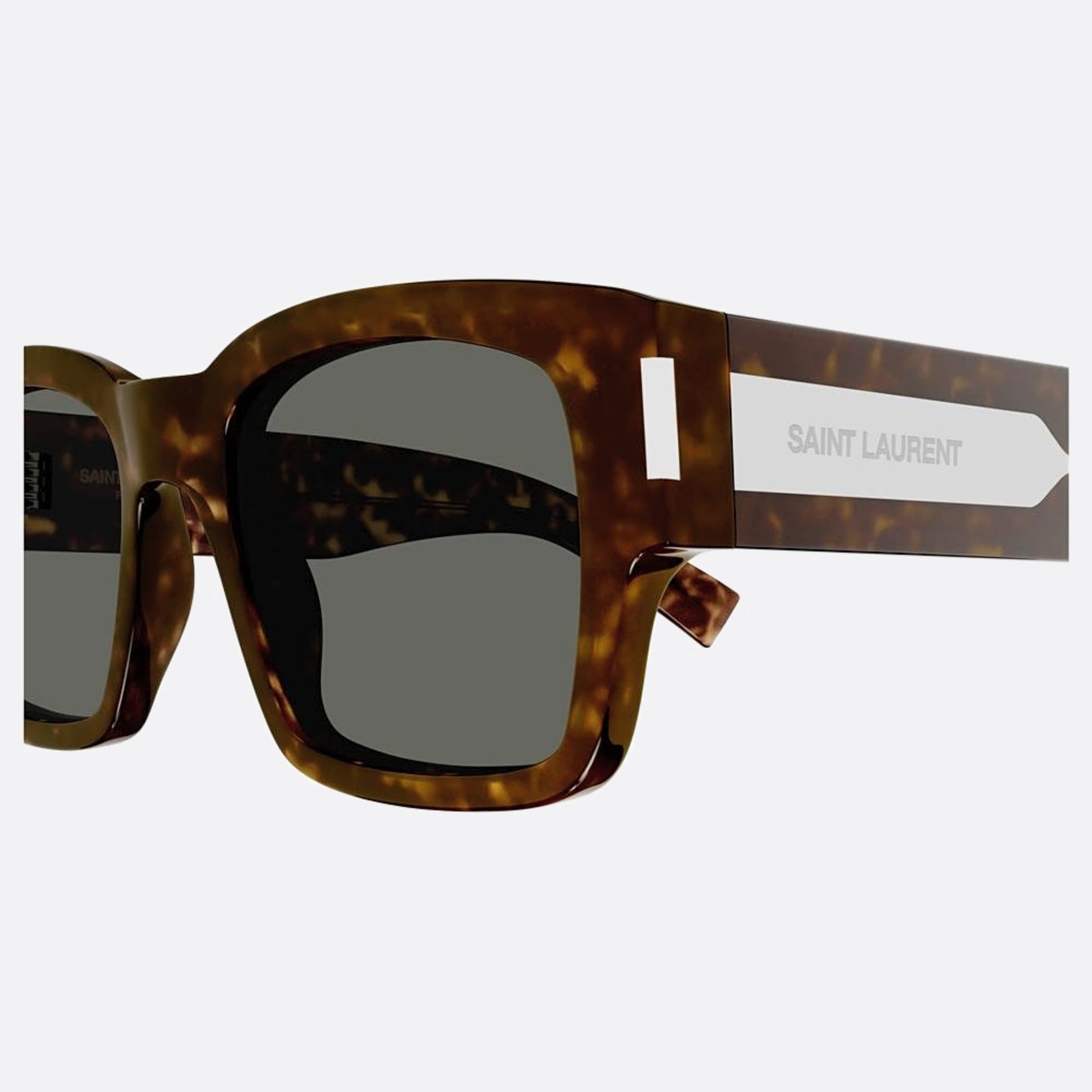 Saint 53mm Laurent Havana Squared Man Sunglasses - Detail View