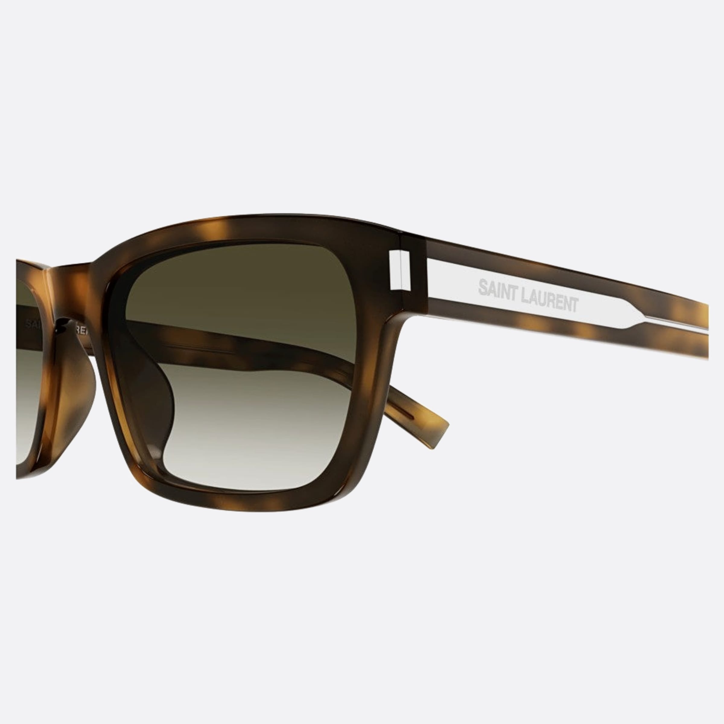 Saint 57mm Laurent Havana Squared Man Sunglasses - Detail View
