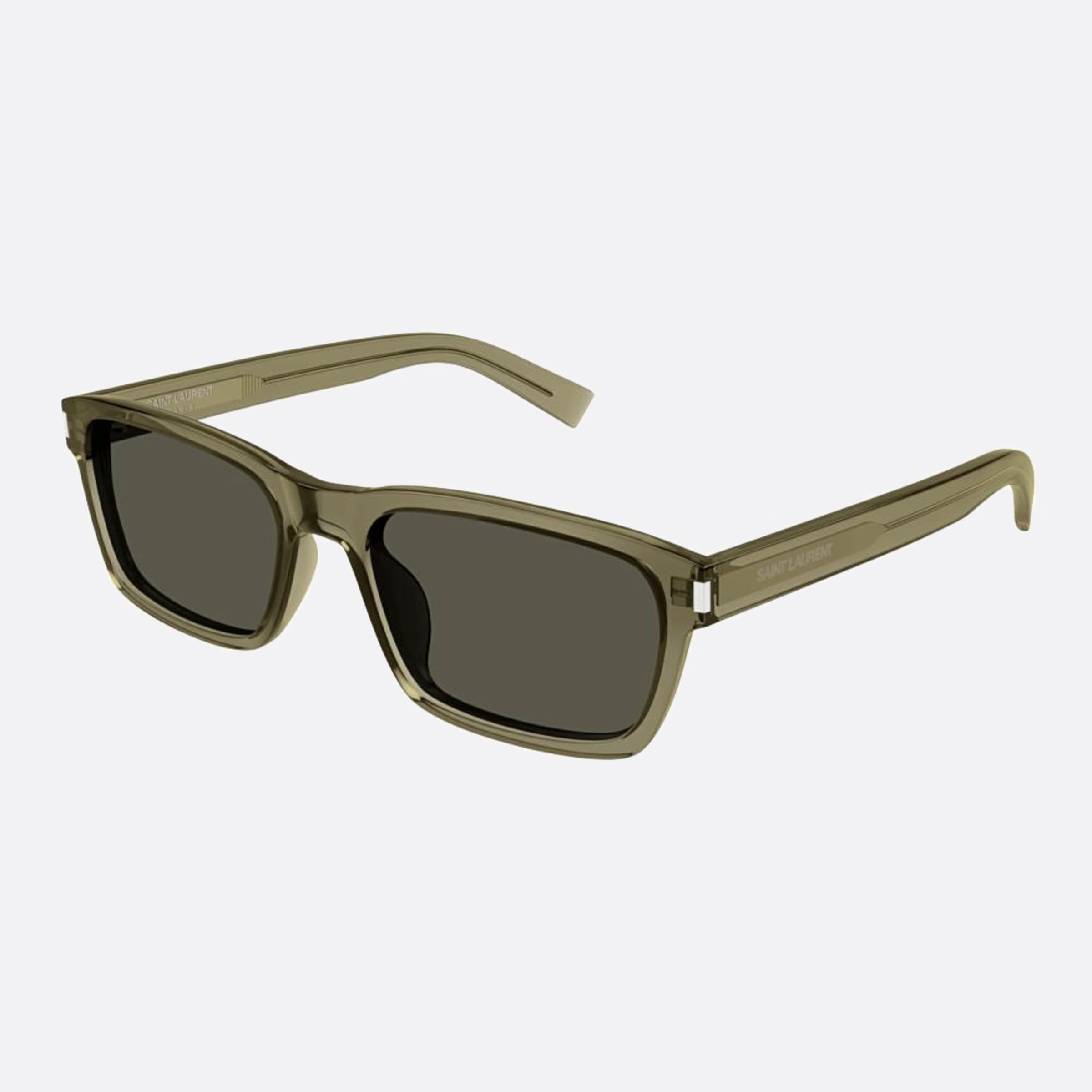 Saint 57mm Laurent Dgt Green Squared Man Sunglasses - Side View