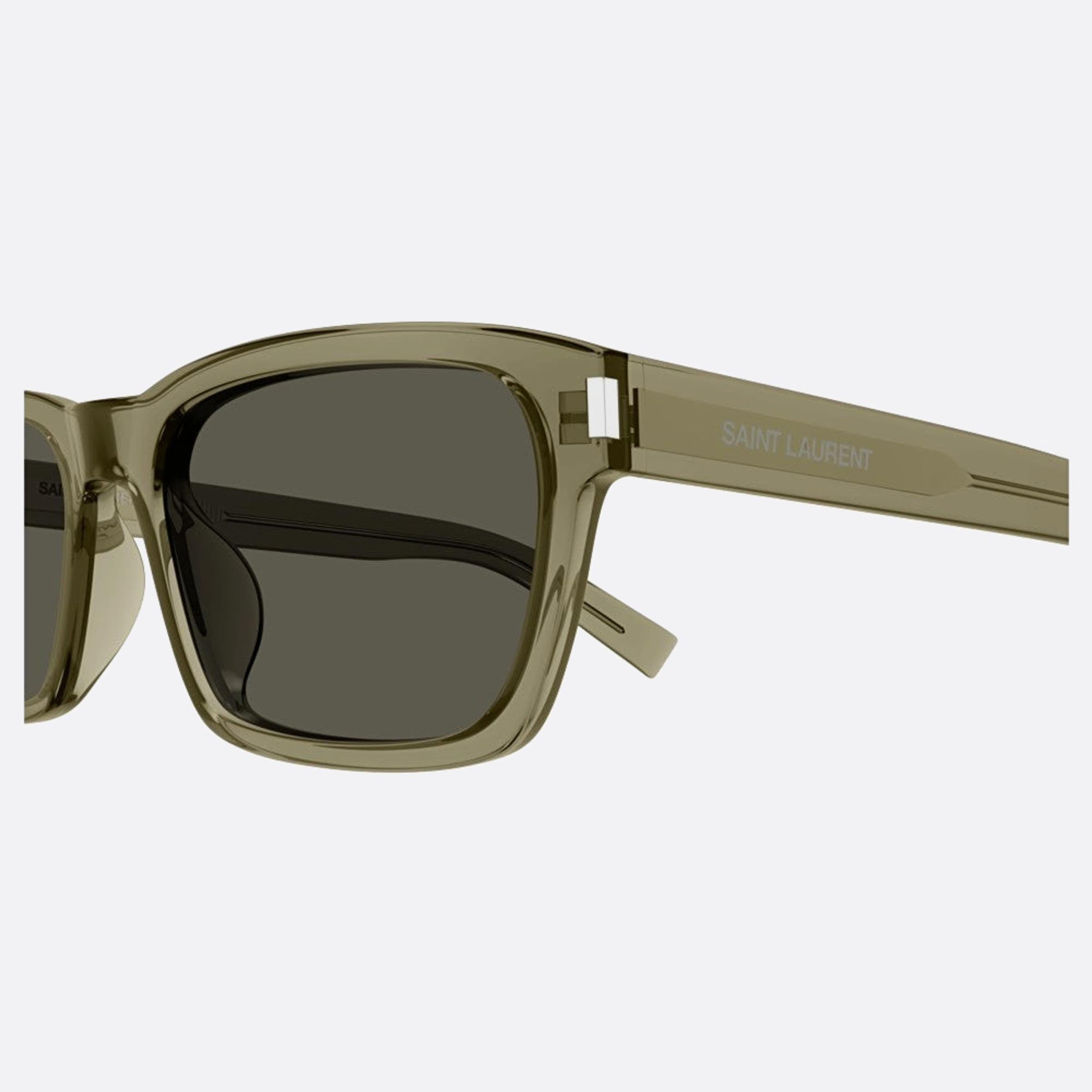 Saint 57mm Laurent Dgt Green Squared Man Sunglasses - Detail View