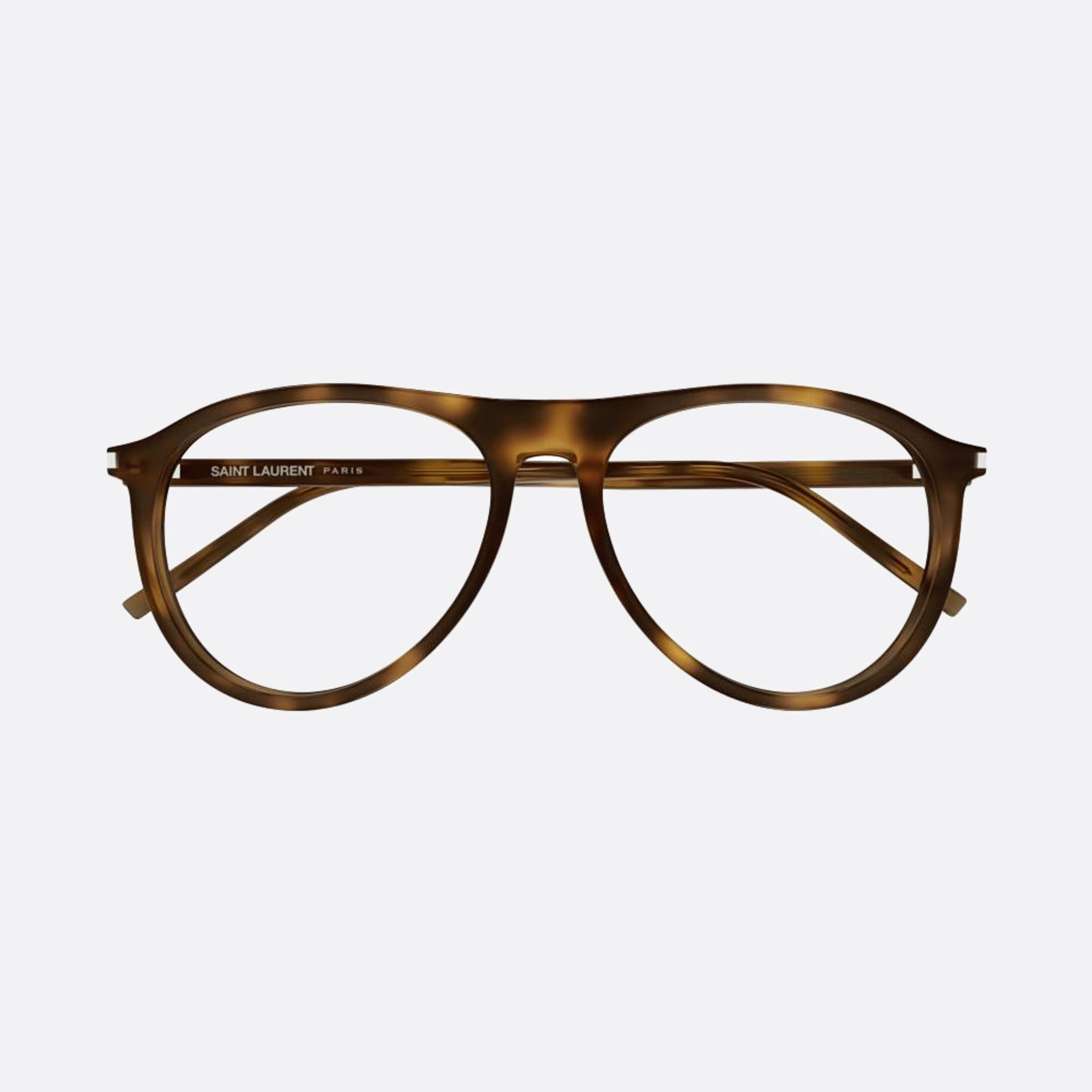 Saint 56mm Laurent Opt Havana Round Unisex Eyeglasses - Main View