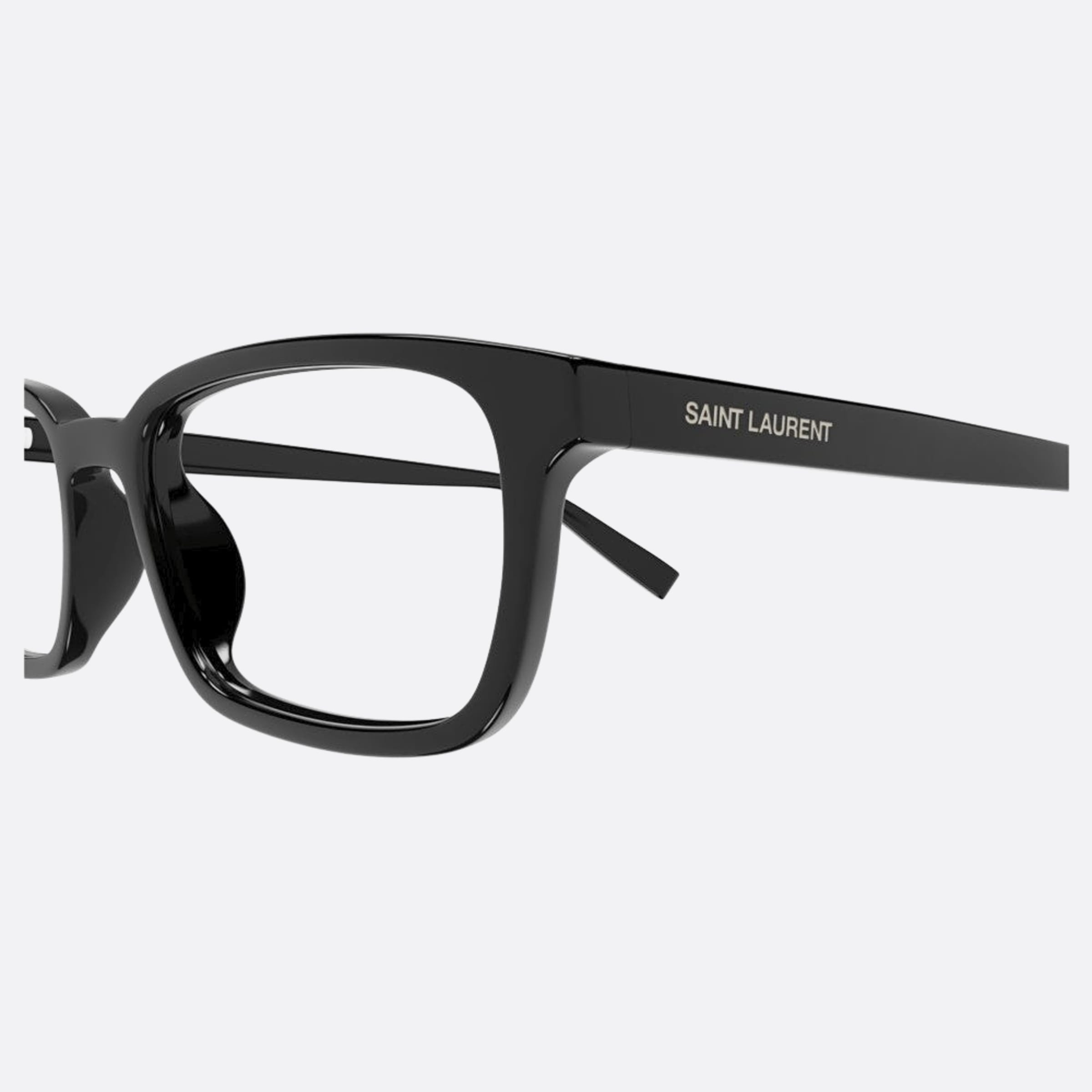 Saint 54mm Laurent Black Squared Unisex Eyeglasses - Detail View