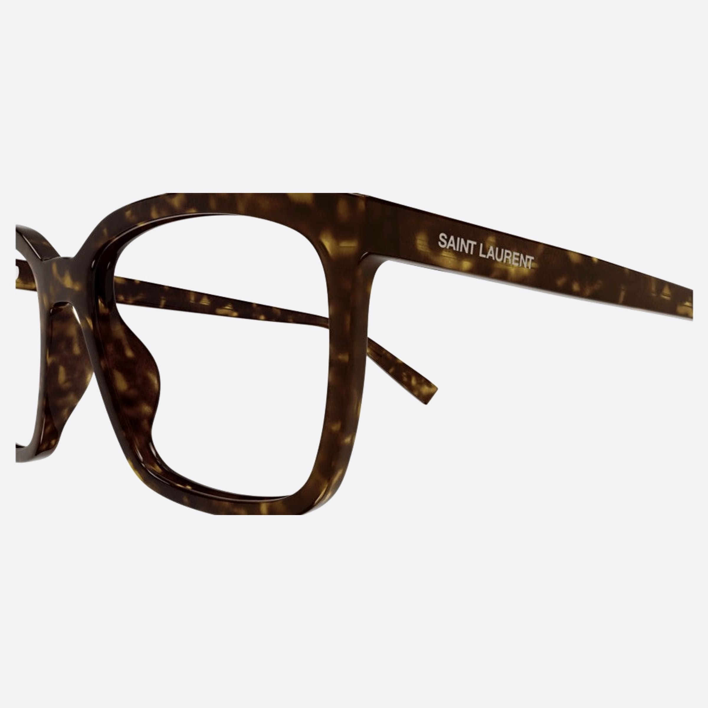 Saint 55mm Laurent Havana Squared Man Eyeglasses - Detail View