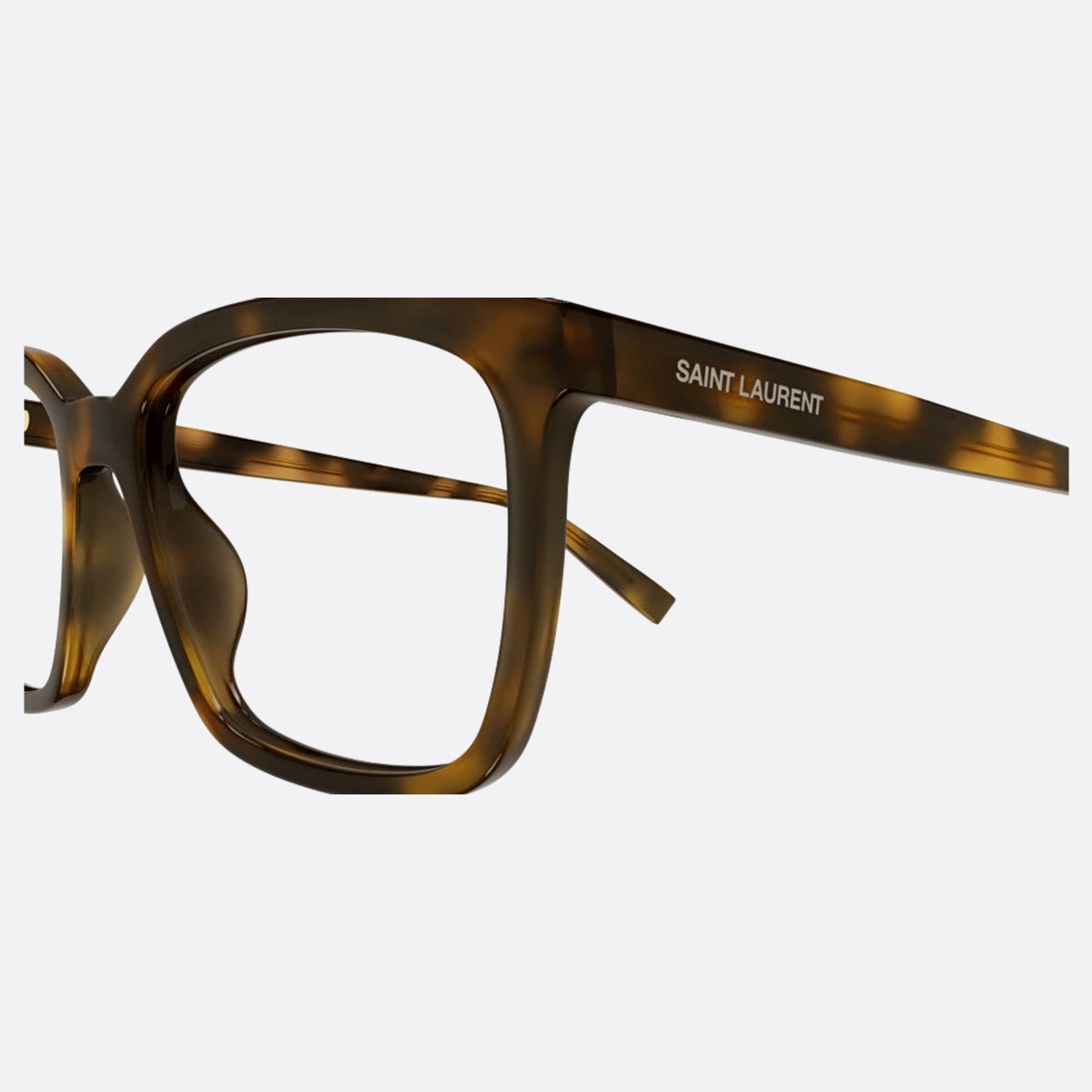 Saint 55mm Laurent Havana Squared Man Eyeglasses - Detail View