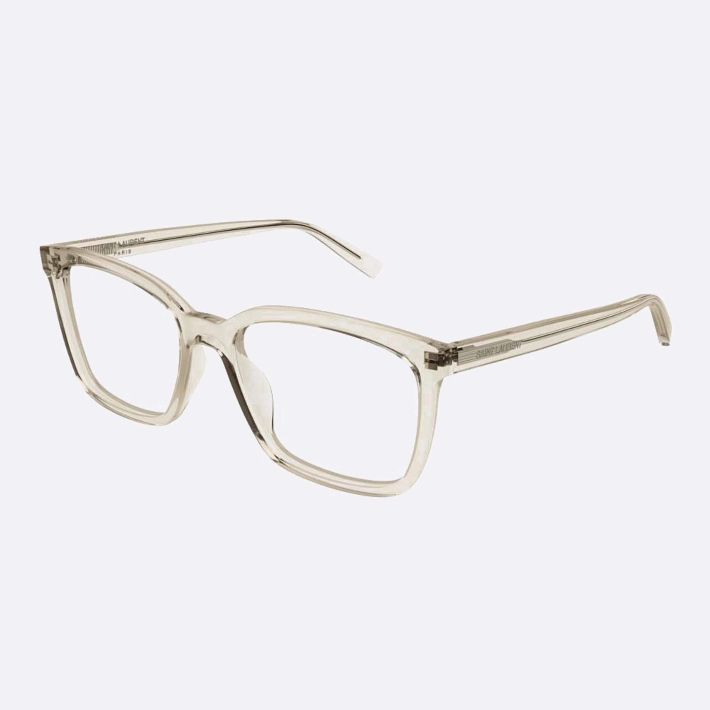 Saint 55mm Laurent Brown Squared Man Eyeglasses - Side View