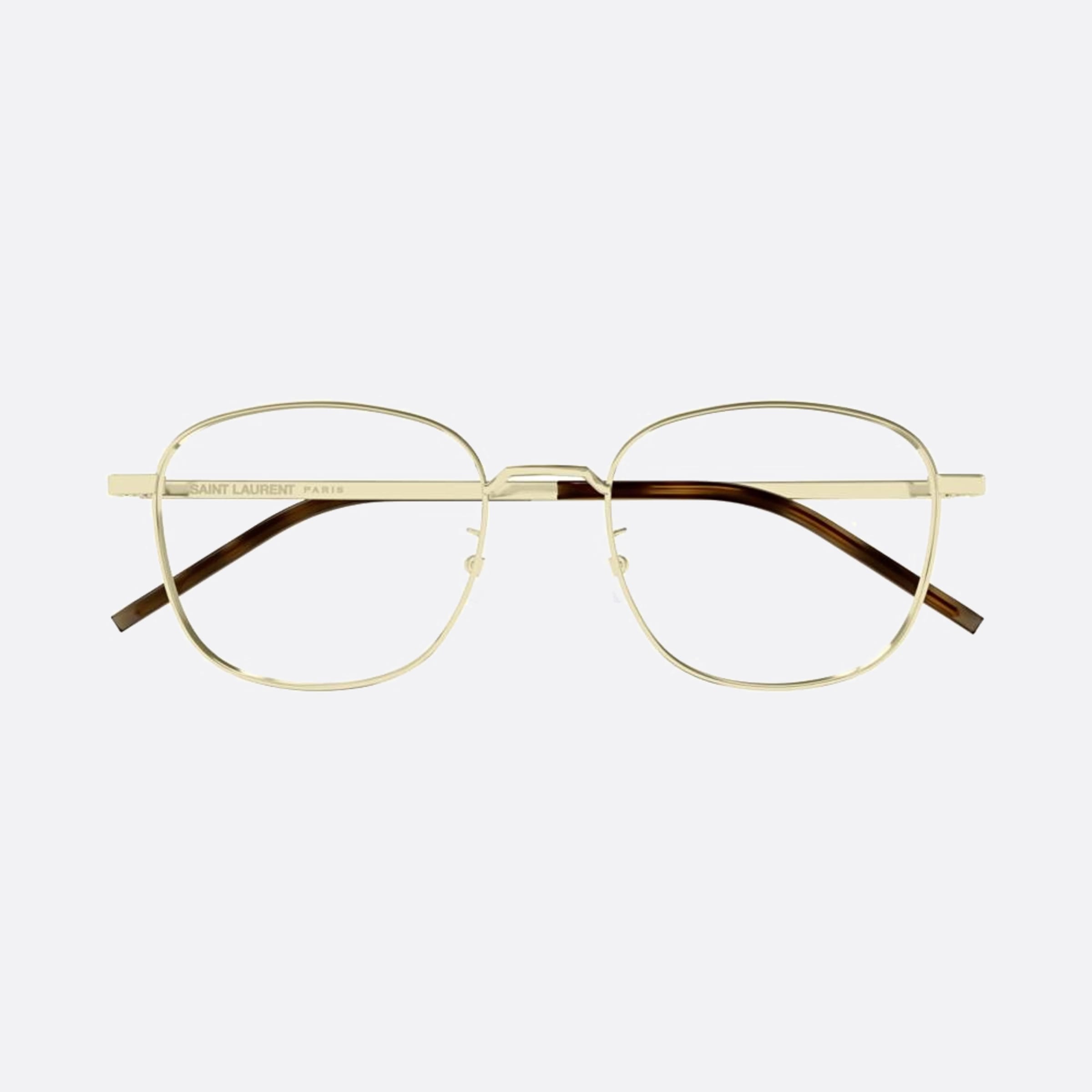 Saint 53mm Laurent Gold Round Unisex Eyeglasses - Main View