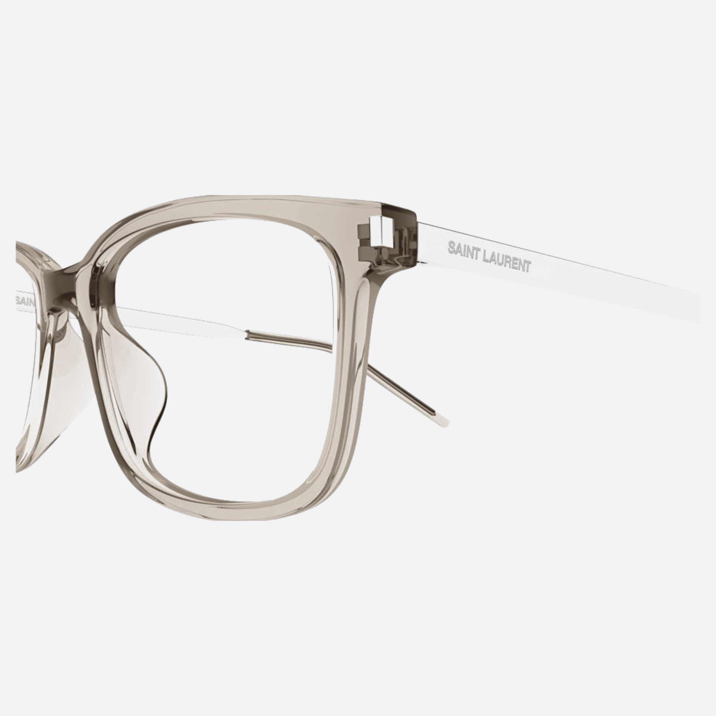 Saint 55mm Laurent Brown Squared Unisex Eyeglasses - Detail View