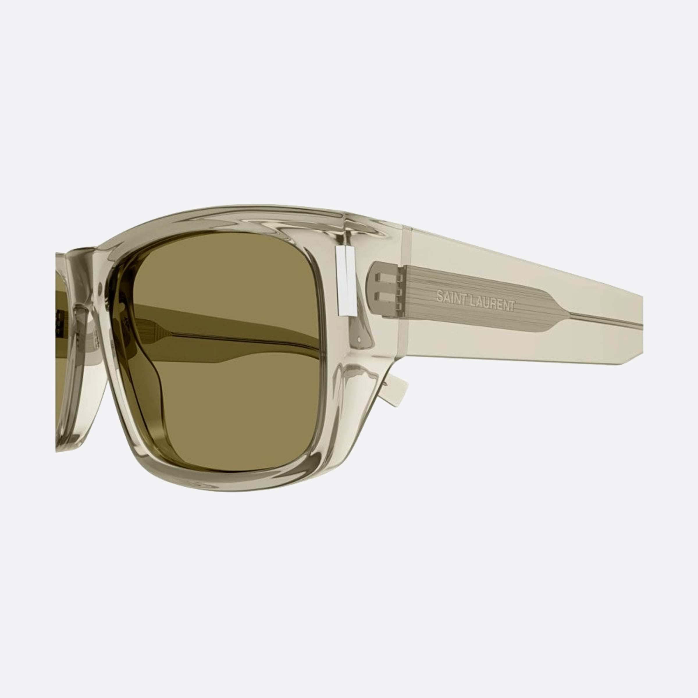 Saint 59mm Laurent Tbebr Brown Squared Man Sunglasses - Detail View