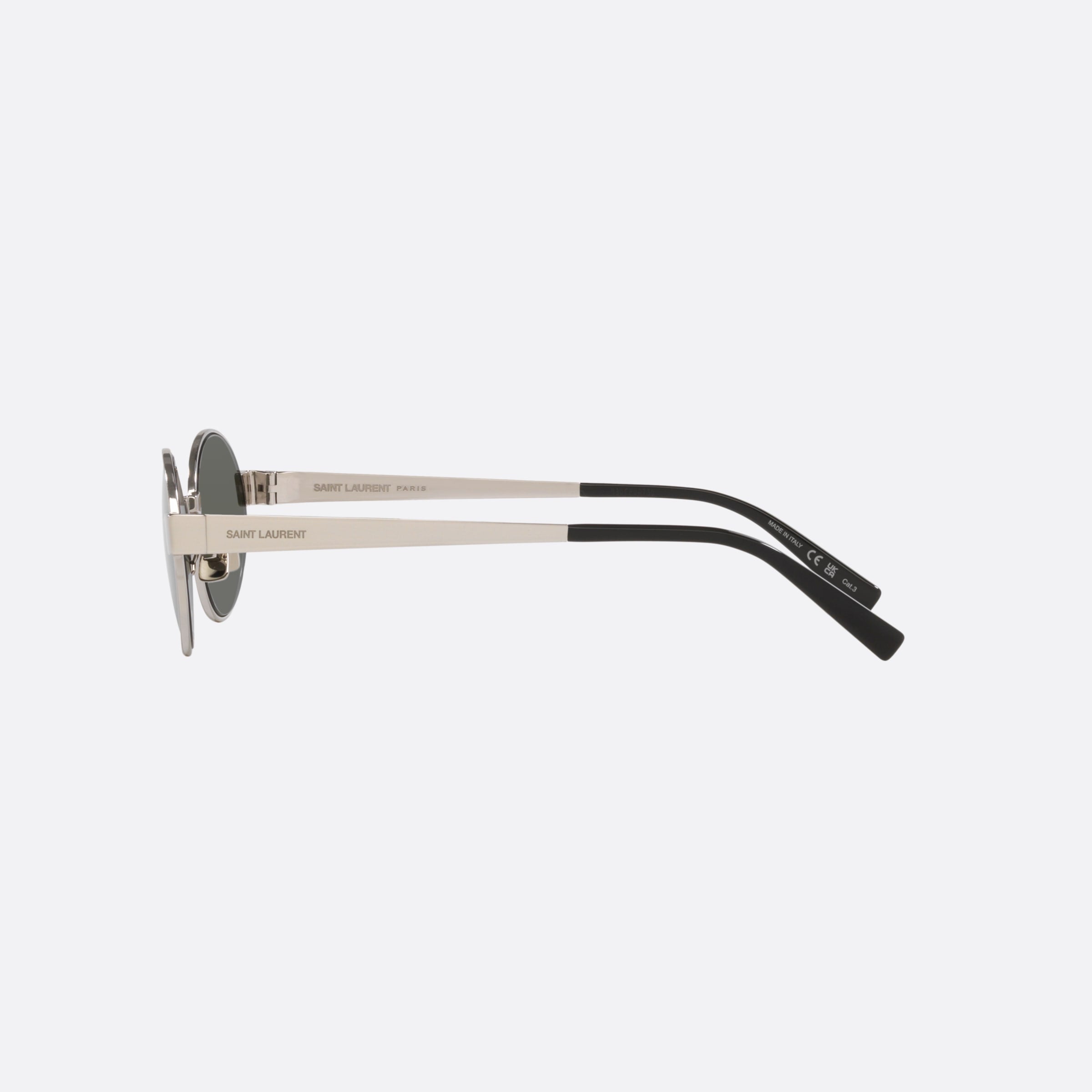 Saint 55mm Laurent Silver Oval Woman Sunglasses - Detail View