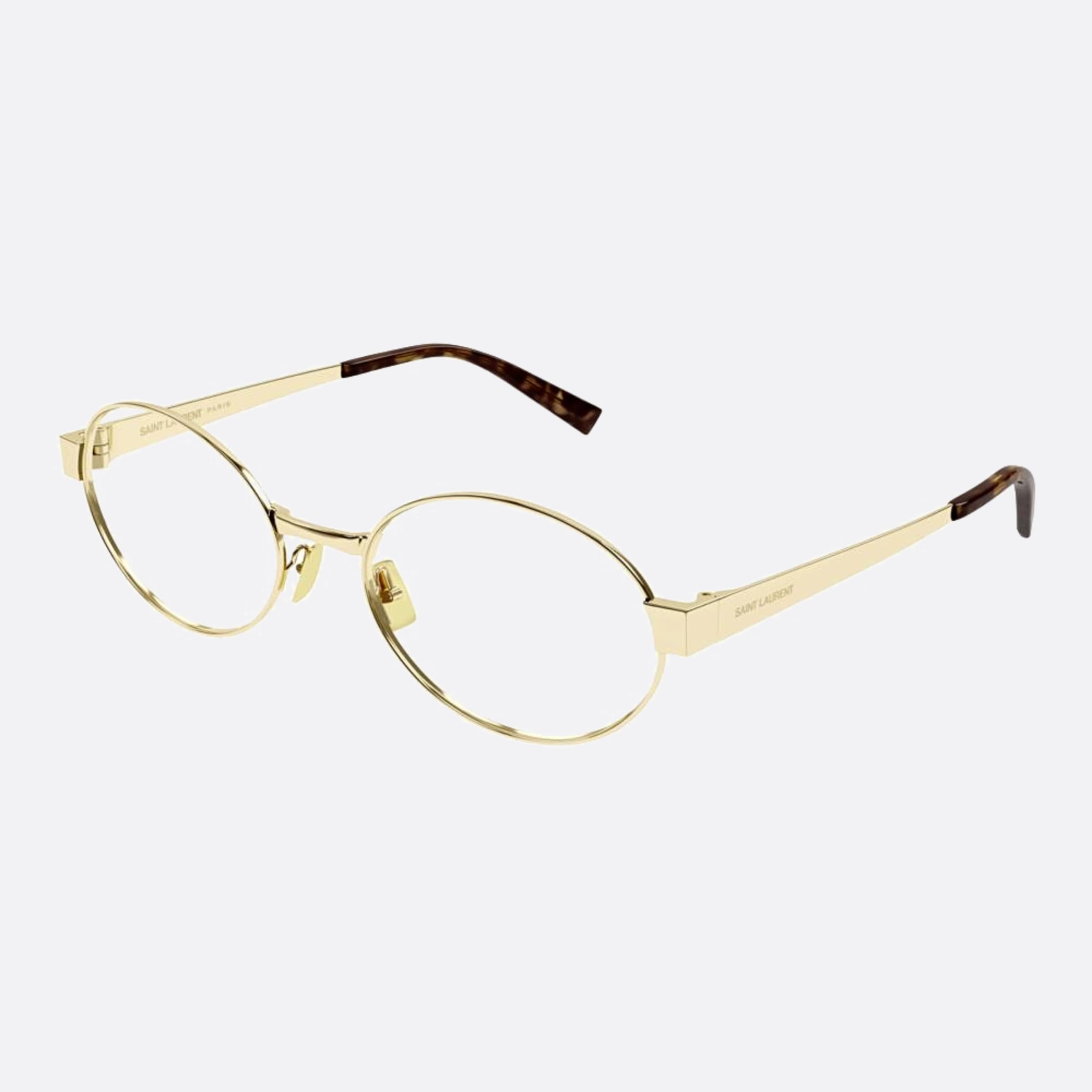 Saint 55mm Laurent Opt Gold Round Woman Eyeglasses - Side View