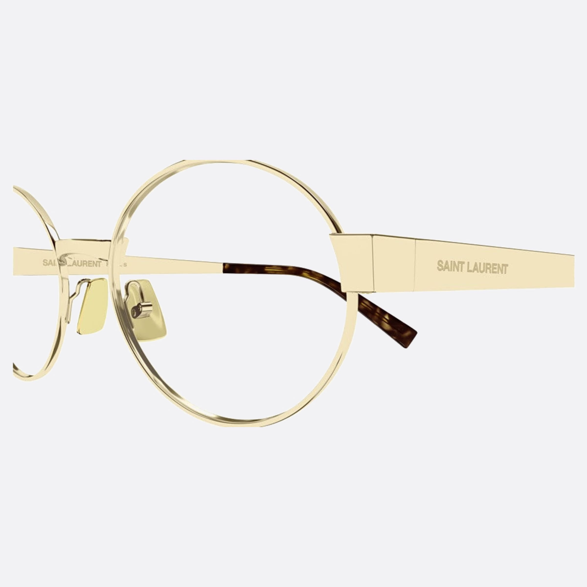 Saint 55mm Laurent Opt Gold Round Woman Eyeglasses - Detail View