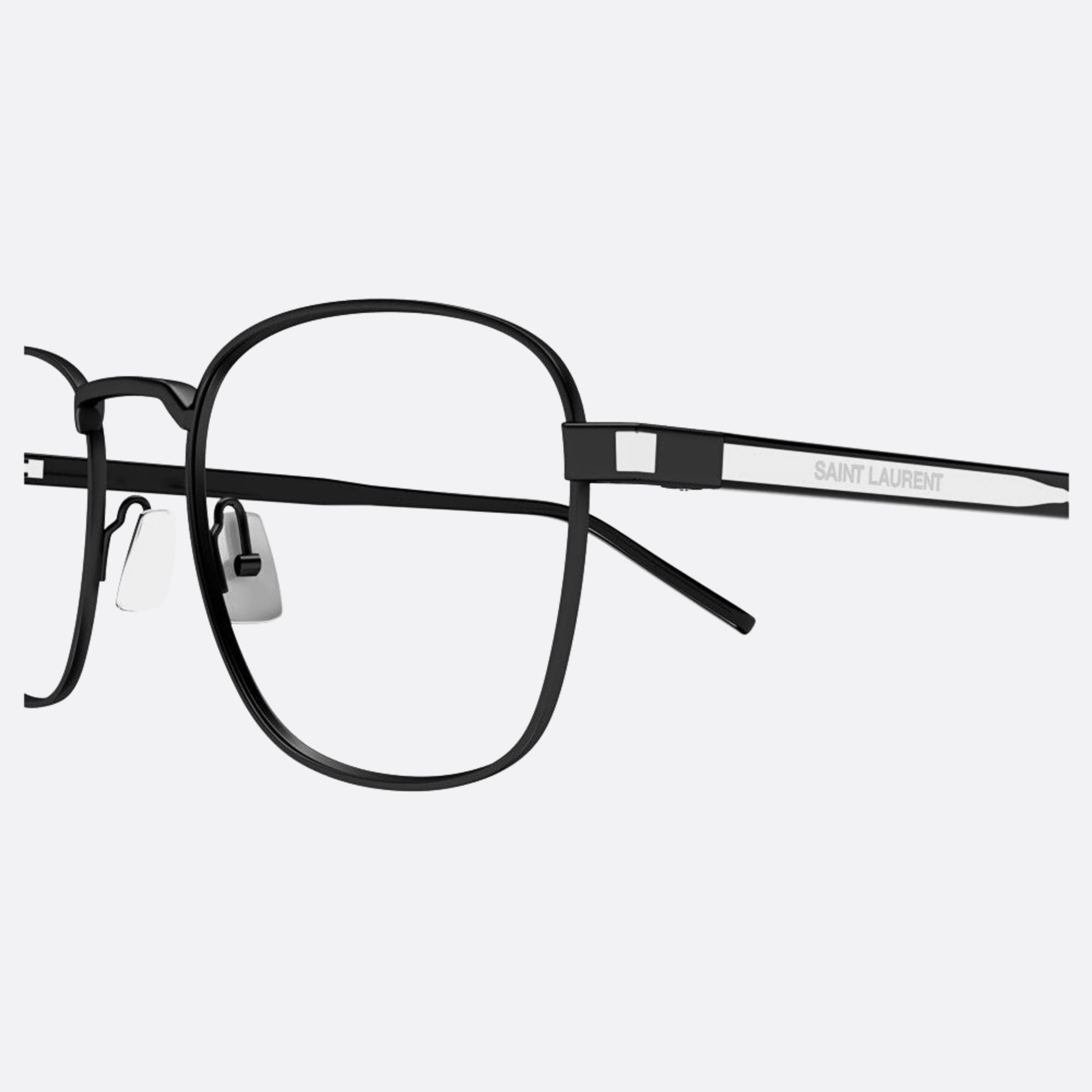 Saint 51mm Laurent Black Round Unisex Eyeglasses - Detail View
