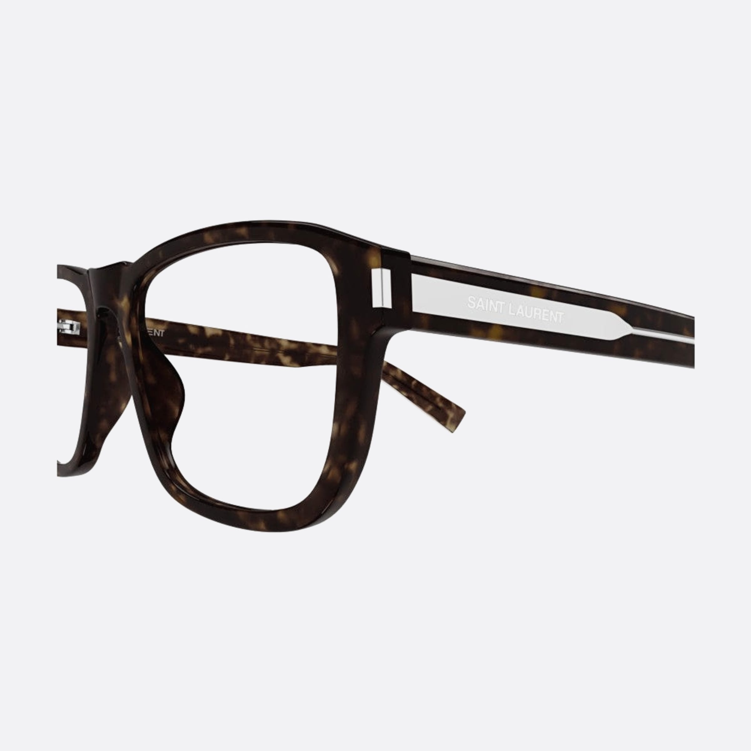 Saint 54mm Laurent Opt Havana Squared Man Eyeglasses - Detail View