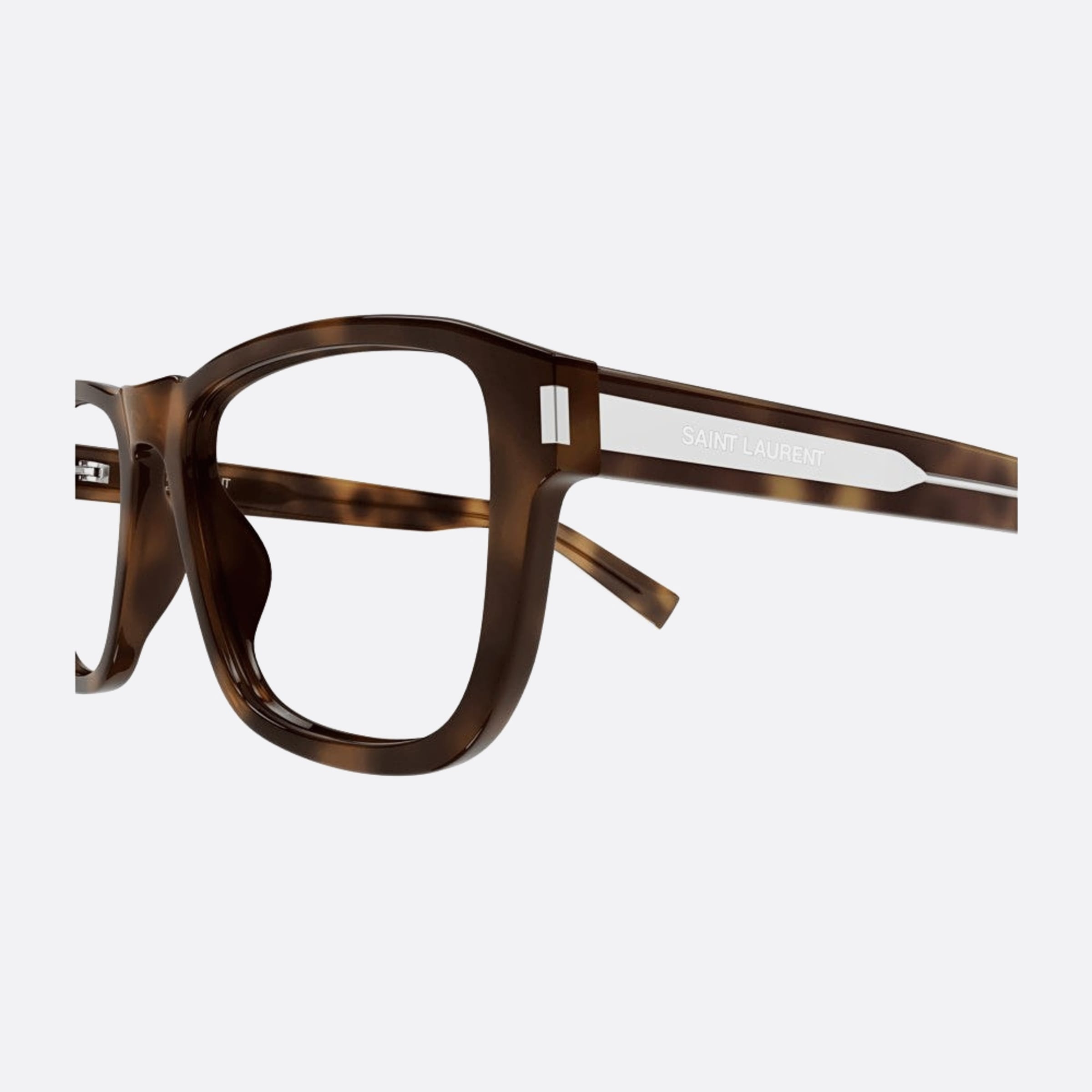Saint 54mm Laurent Opt Havana Squared Man Eyeglasses - Detail View