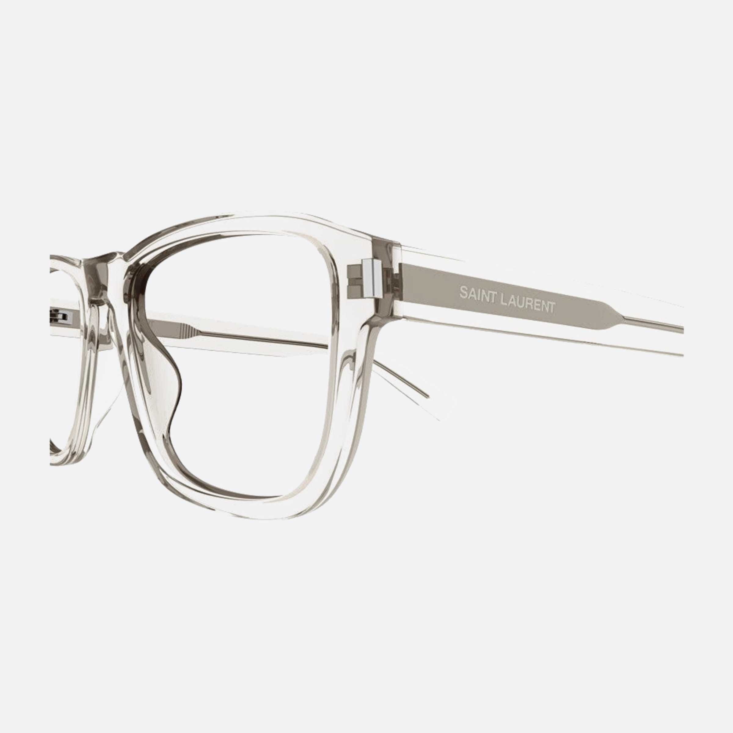 Saint 54mm Laurent Opt Brown Squared Man Eyeglasses - Detail View
