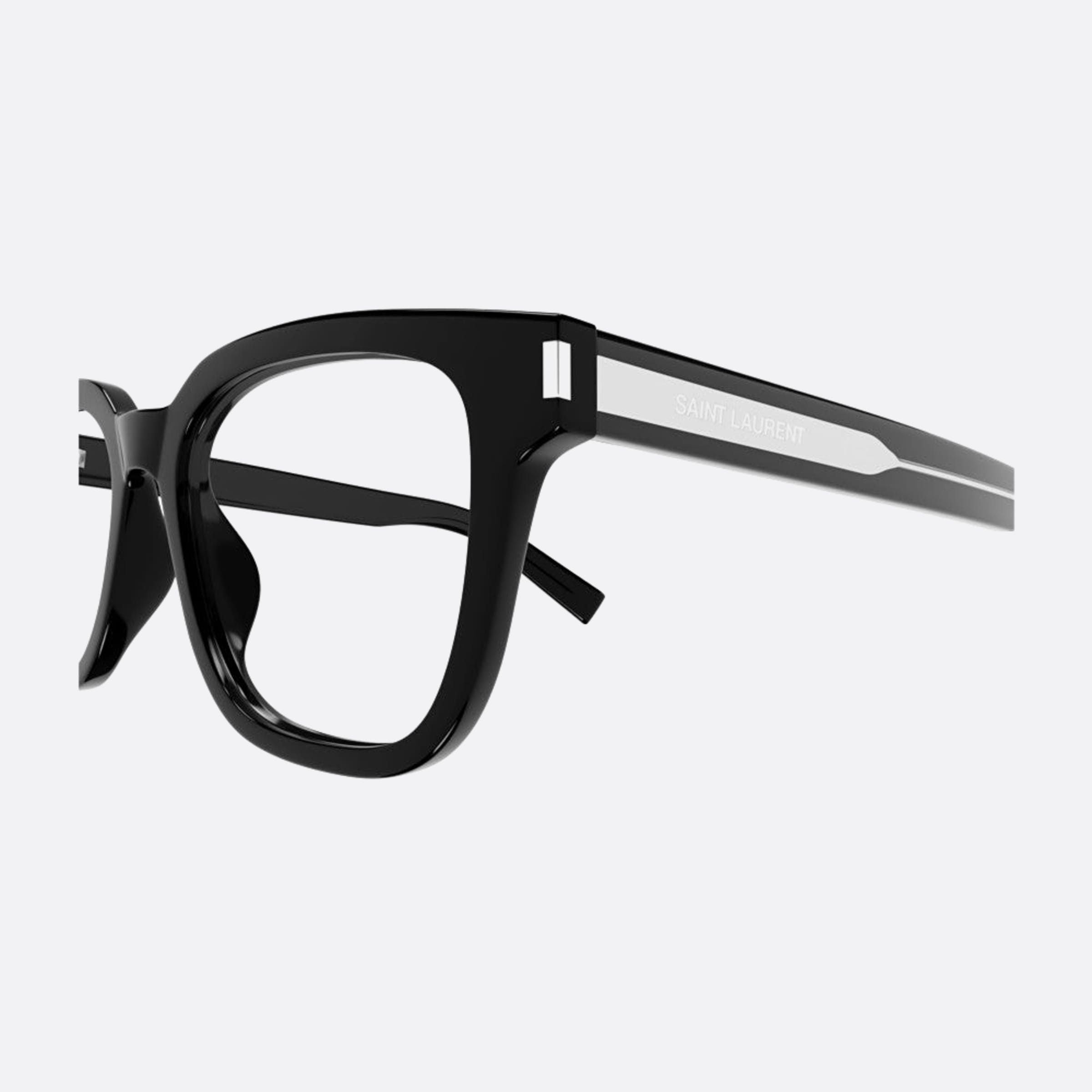 Saint 52mm Laurent Opt Black Squared Man Eyeglasses - Detail View