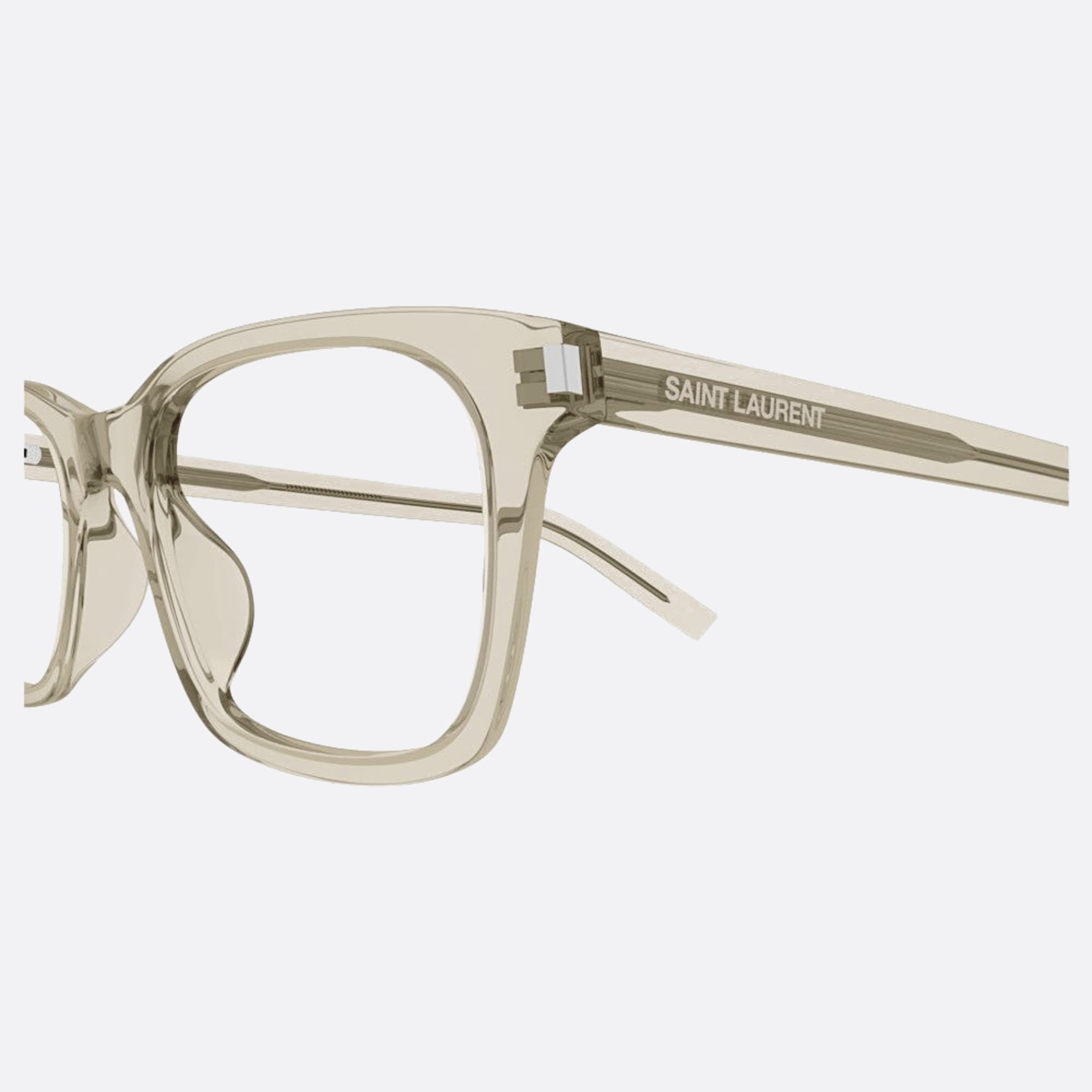 Saint 54mm Laurent Tbe Brown Squared Man Eyeglasses - Detail View