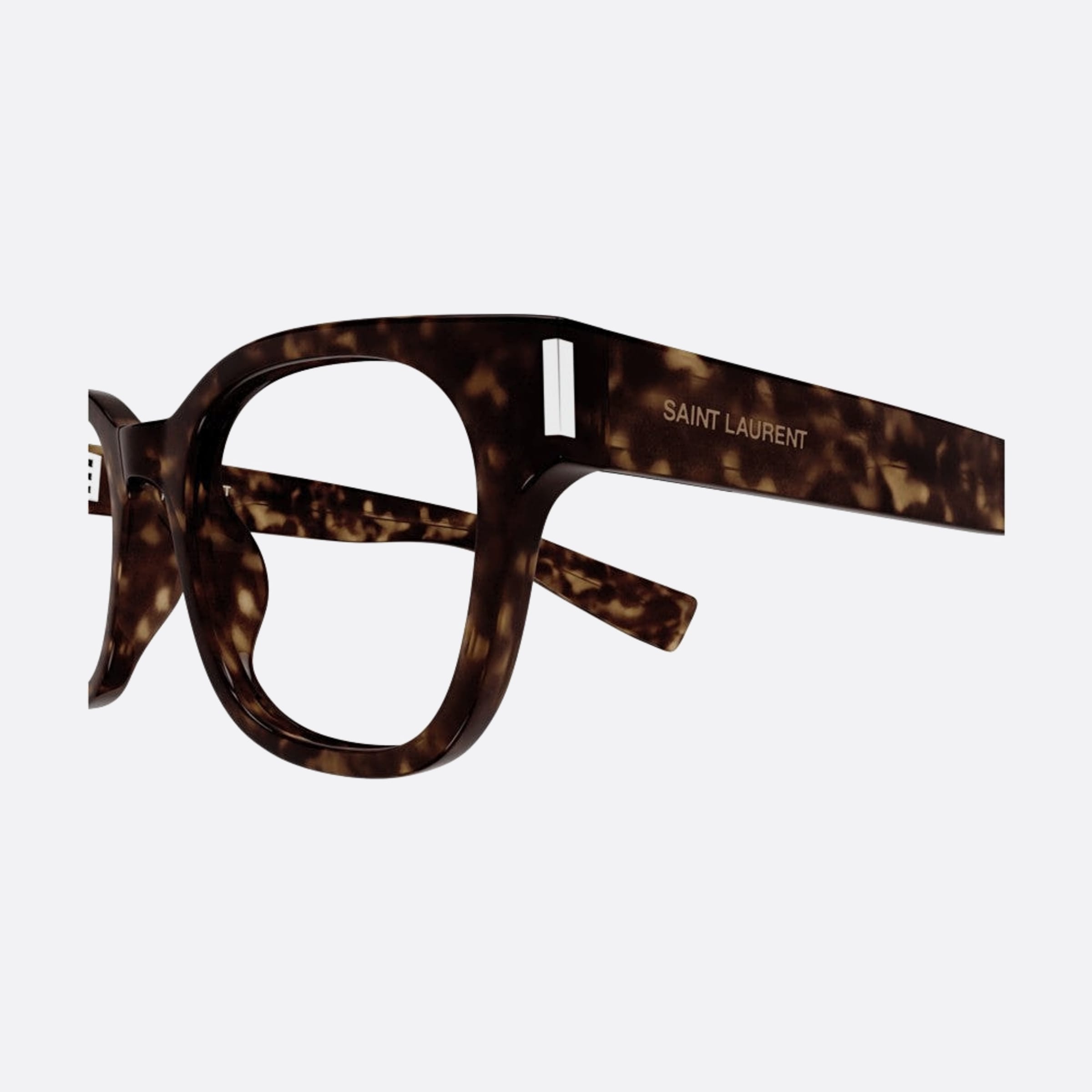 Saint 51mm Laurent Havana Squared Woman Eyeglasses - Detail View