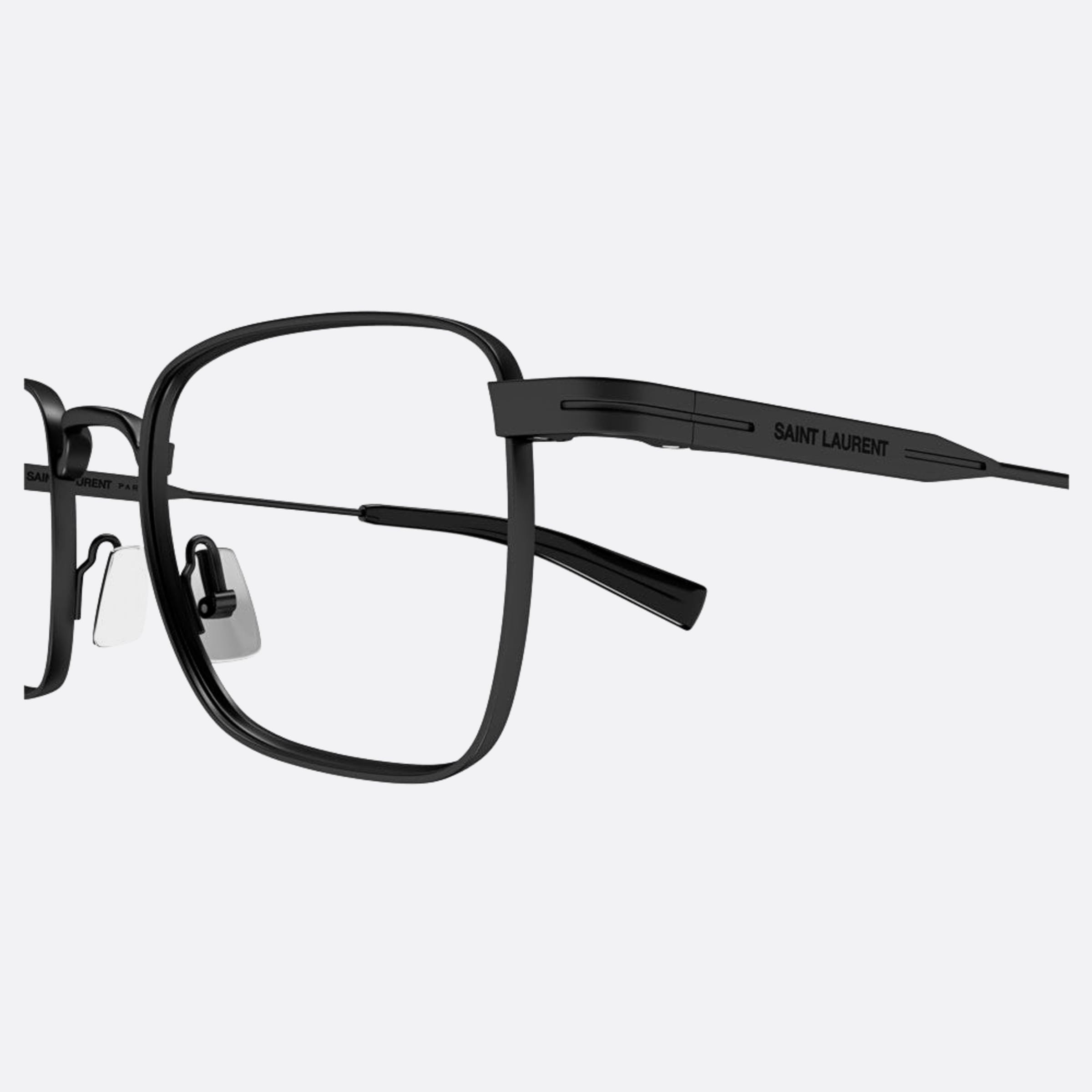 Saint 51mm Laurent Black Rectangle Man Eyeglasses - Detail View