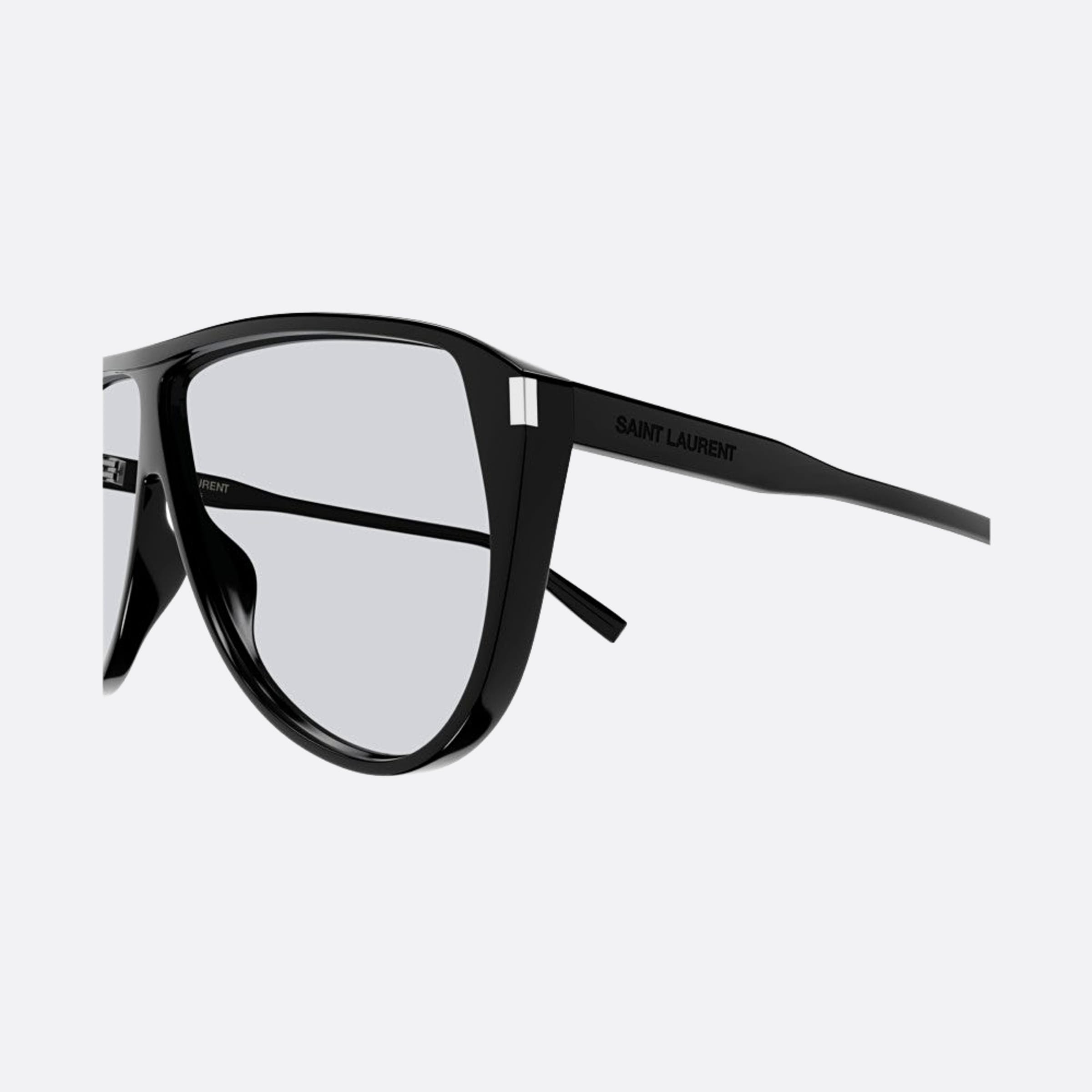 Saint 65mm Laurent Black Pilot Man Sunglasses - Detail View
