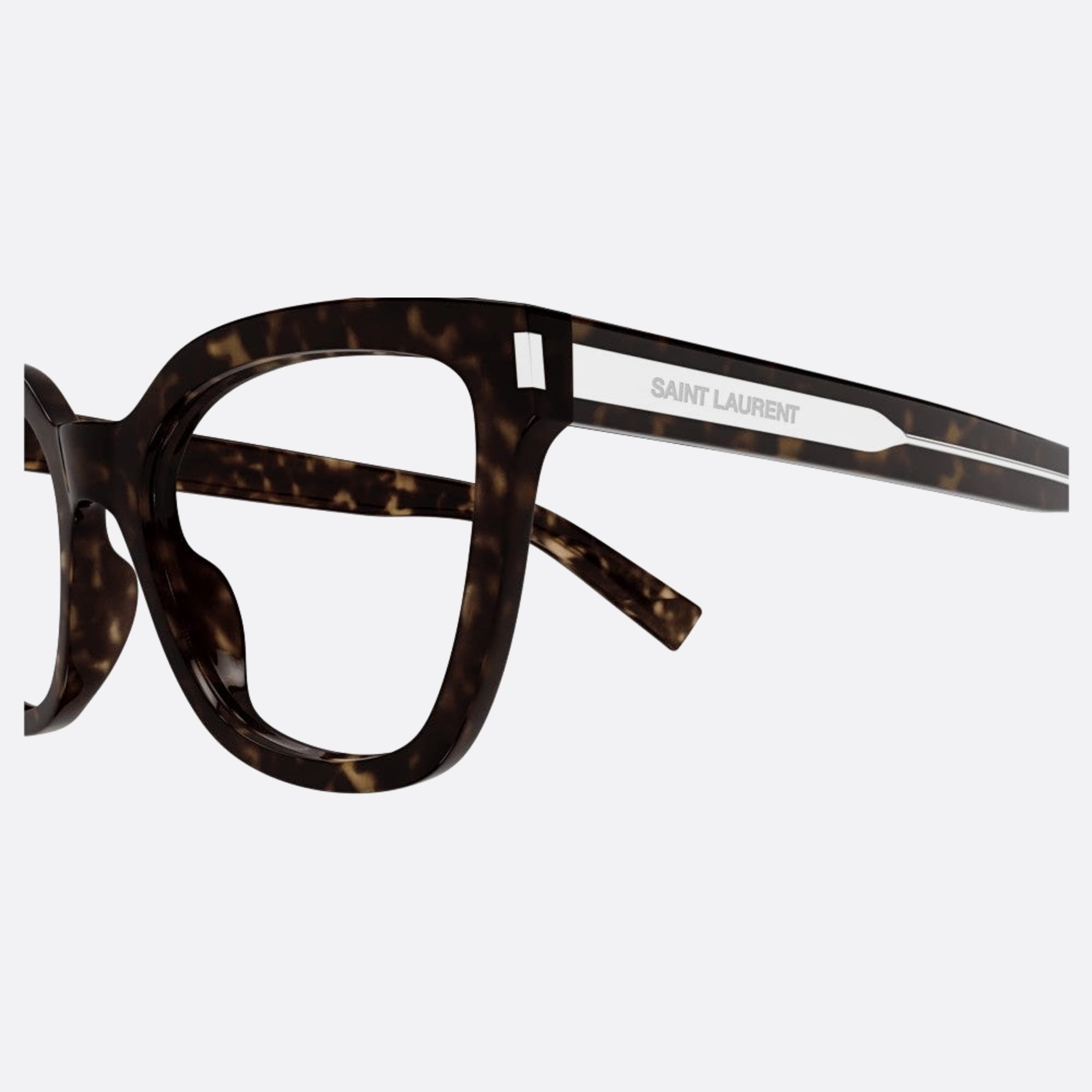 Saint 54mm Laurent Havana Cat Eye Woman Eyeglasses - Detail View