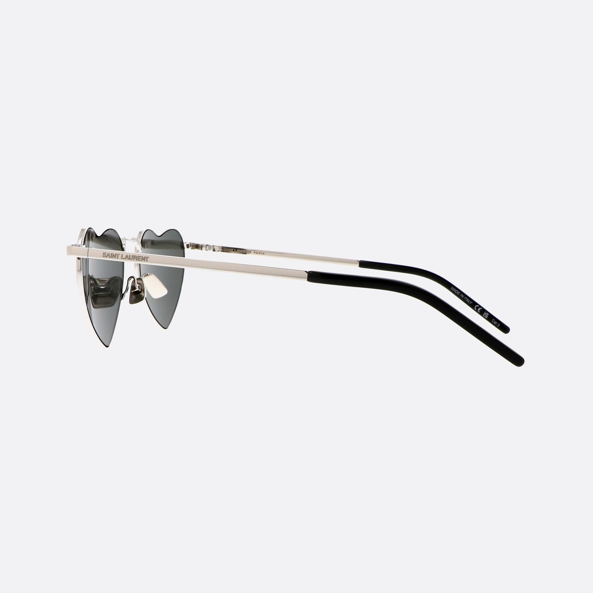 Saint 52mm Laurent Logo Silver Heart Unisex Sunglasses - Detail View
