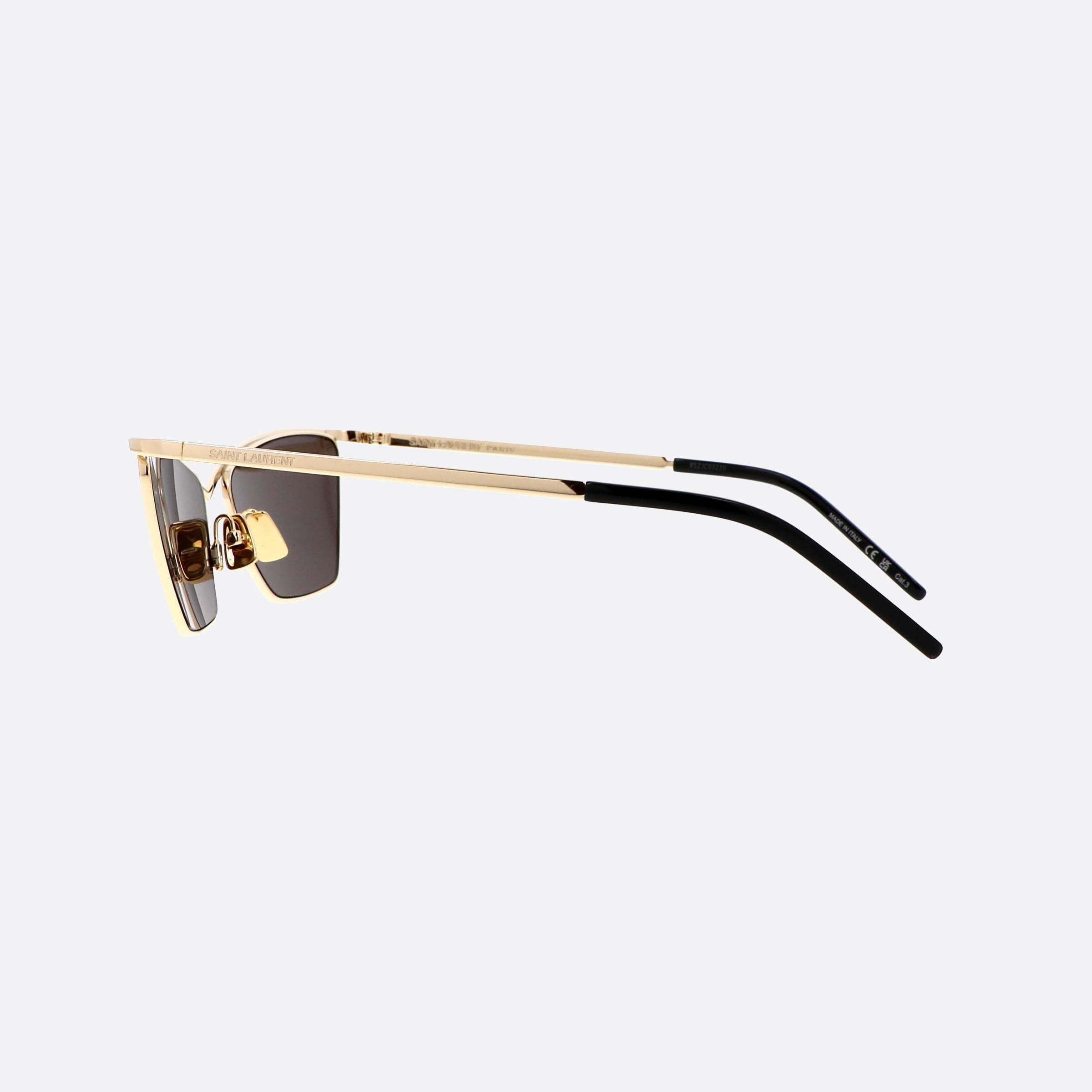 Saint 57mm Laurent Logo Gold Cat Eye Woman Sunglasses - Detail View
