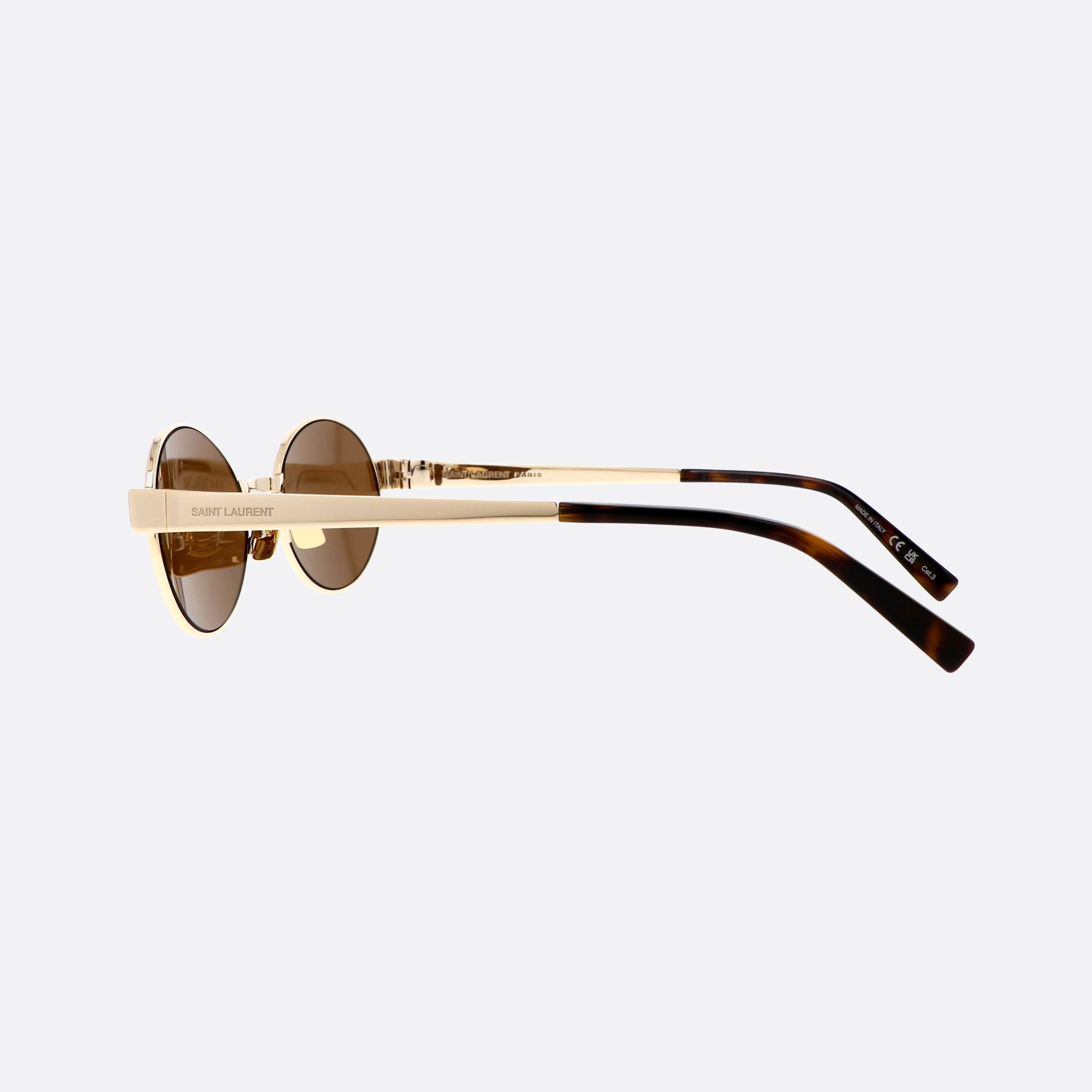 Saint 55mm Laurent Logo Gold Round Woman Sunglasses - Detail View