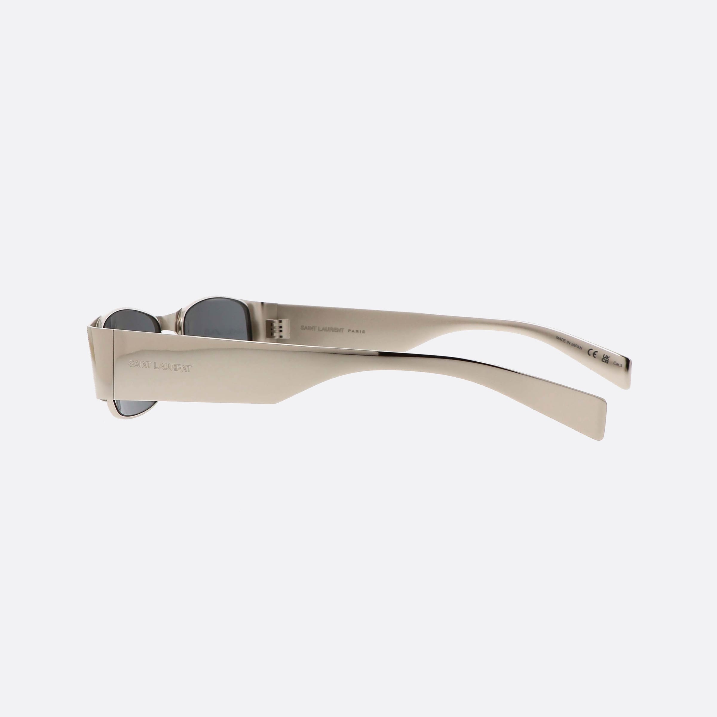 Saint 54mm Laurent Logo Silver Square Unisex Sunglasses - Detail View