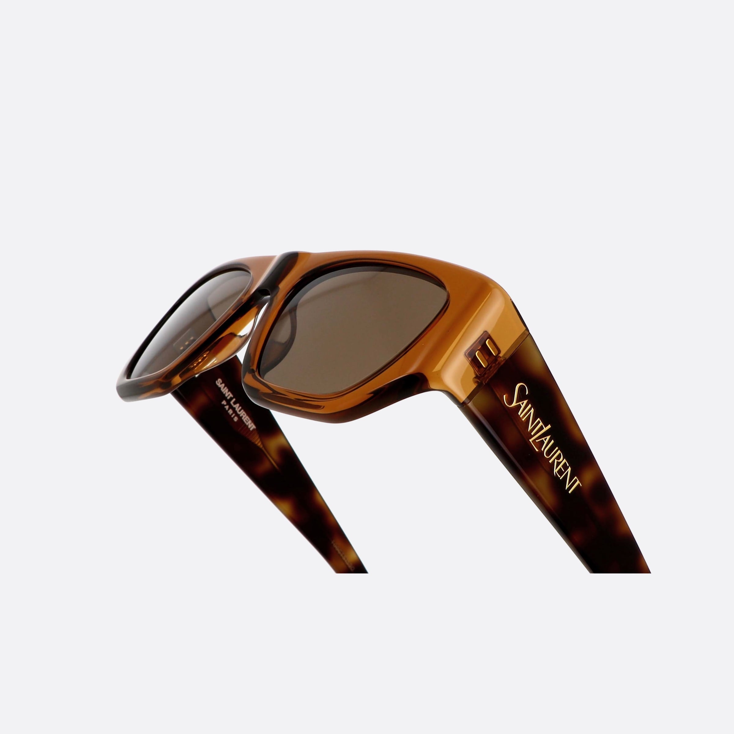 Saint 52mm Laurent Logo Bhbr Brown Squared Woman Sunglasses - Lifestyle Shot