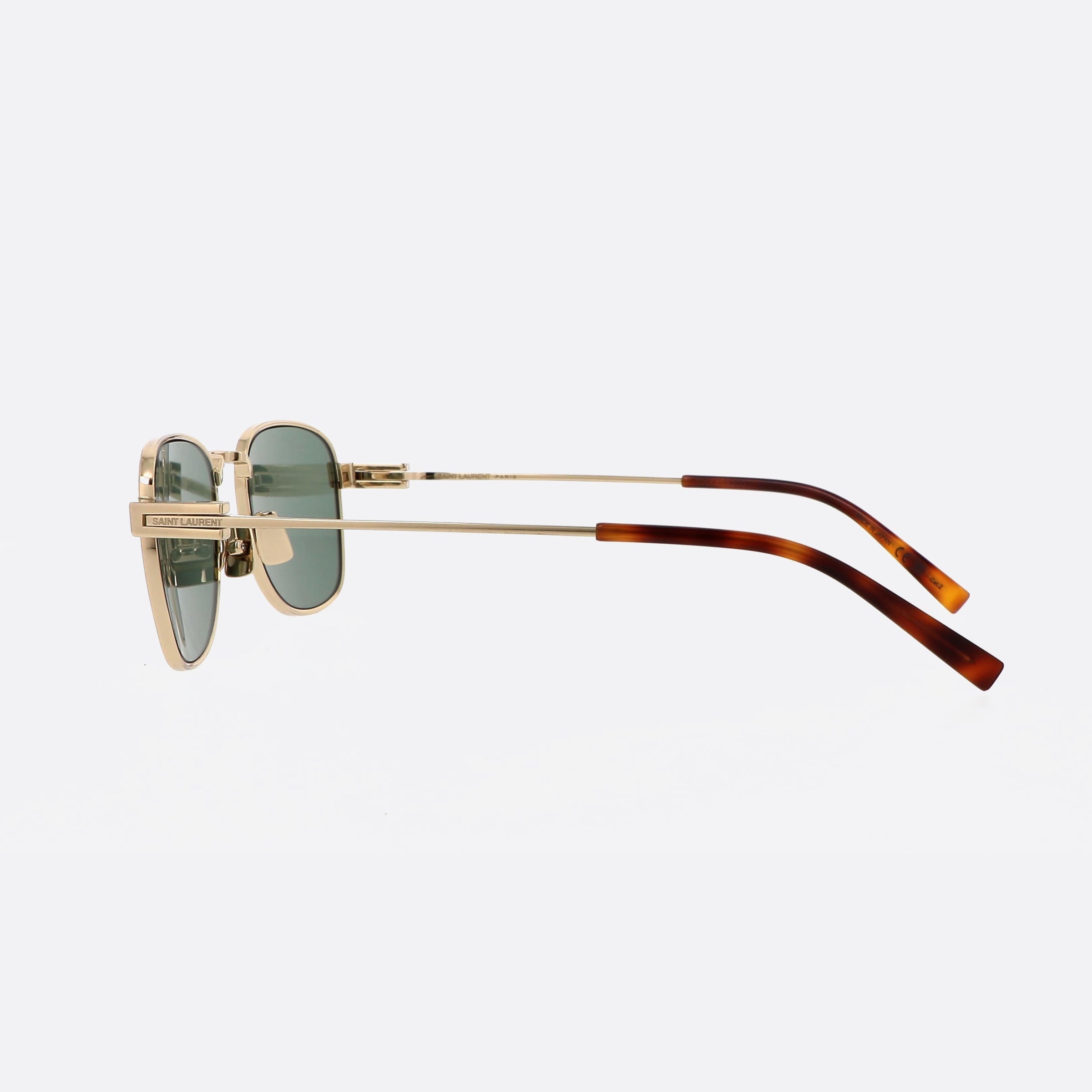 Saint 53mm Laurent Logo Gdgn Gold Squared Man Sunglasses - Detail View