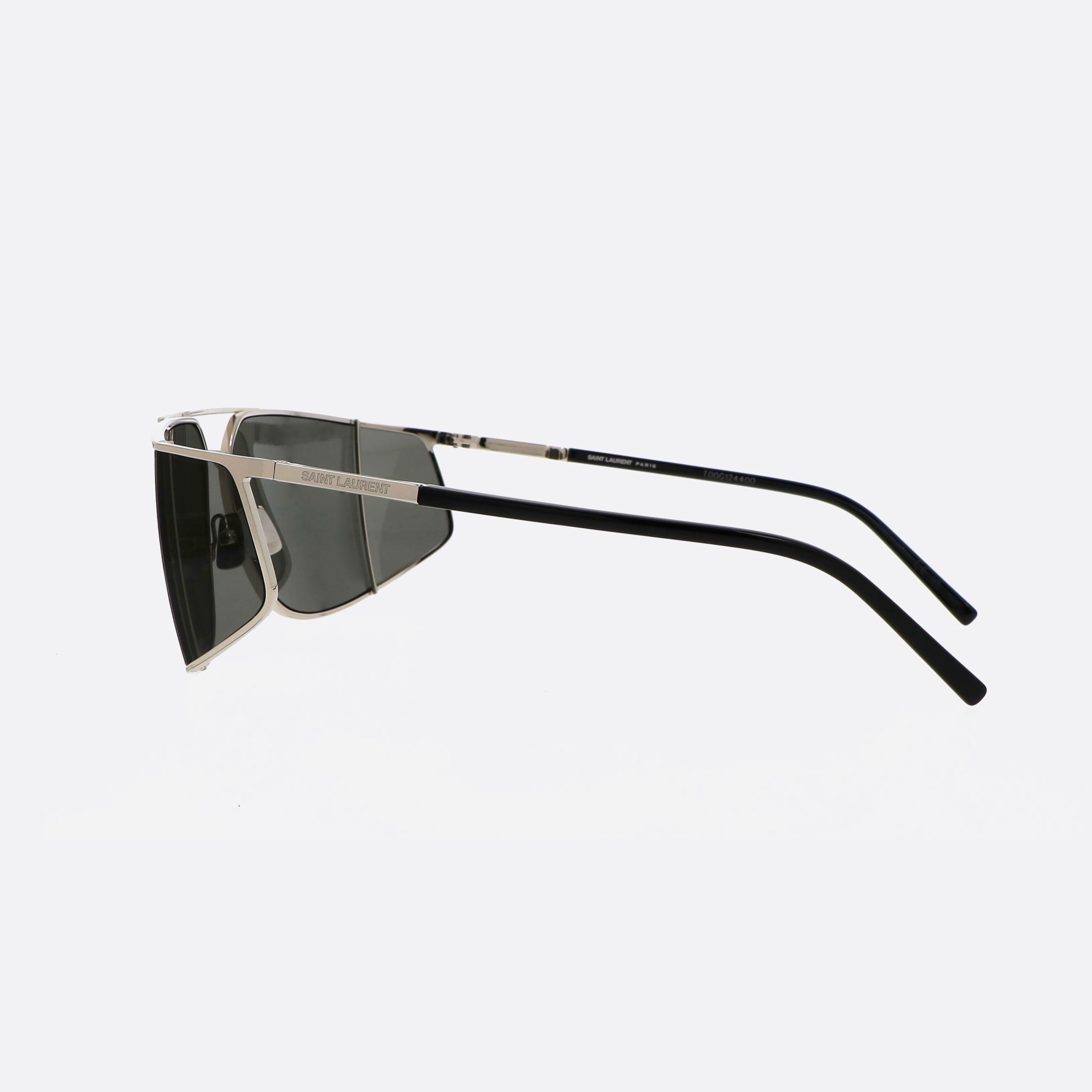 Saint 69mm Laurent Logo Sigy Silver Squared Man Sunglasses - Detail View