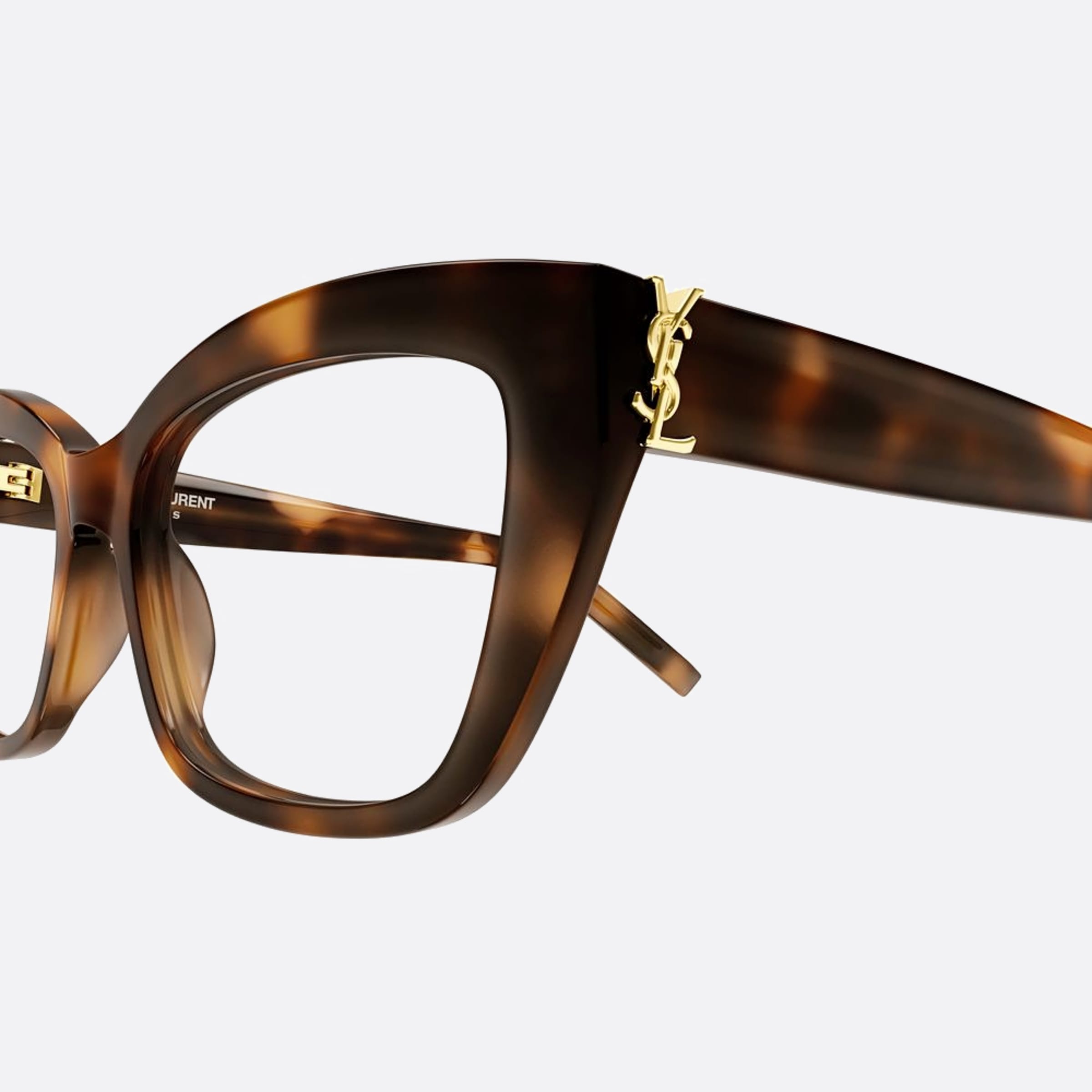 Saint 53mm Laurent M117 Havana Squared Woman Eyeglasses - Detail View