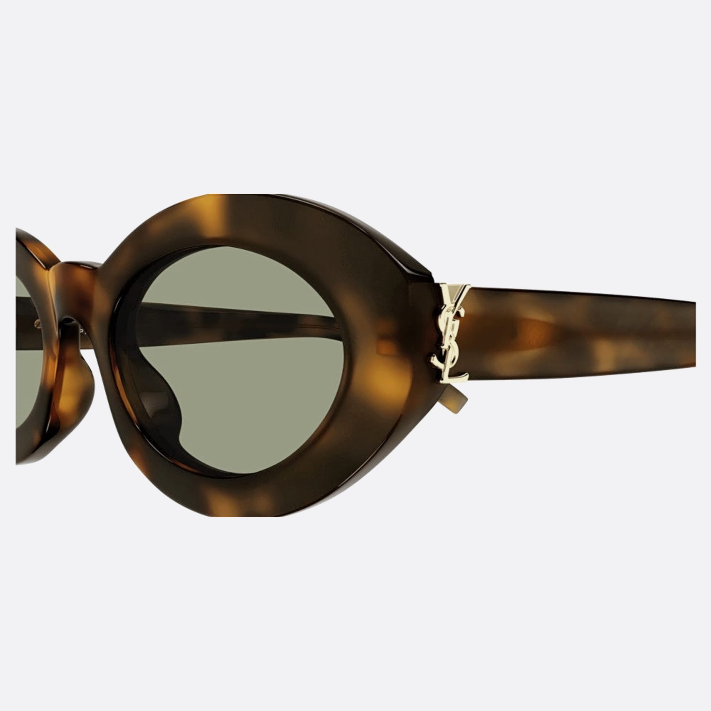 Saint 53mm Laurent M136 Havana Geometric Women Sunglasses - Detail View