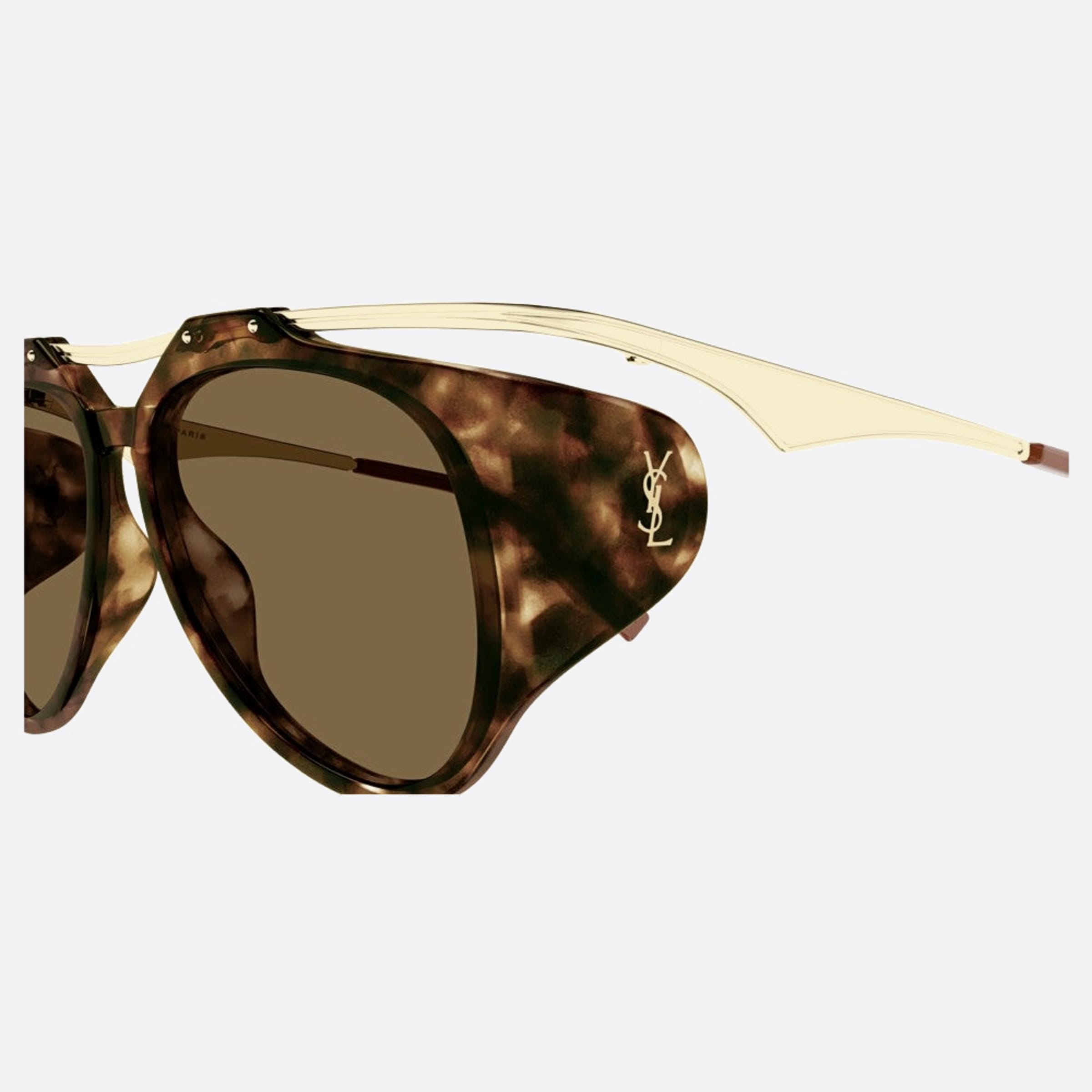 Saint 55mm Laurent M137 Amelia Havana Pilot Woman Sunglasses - Detail View