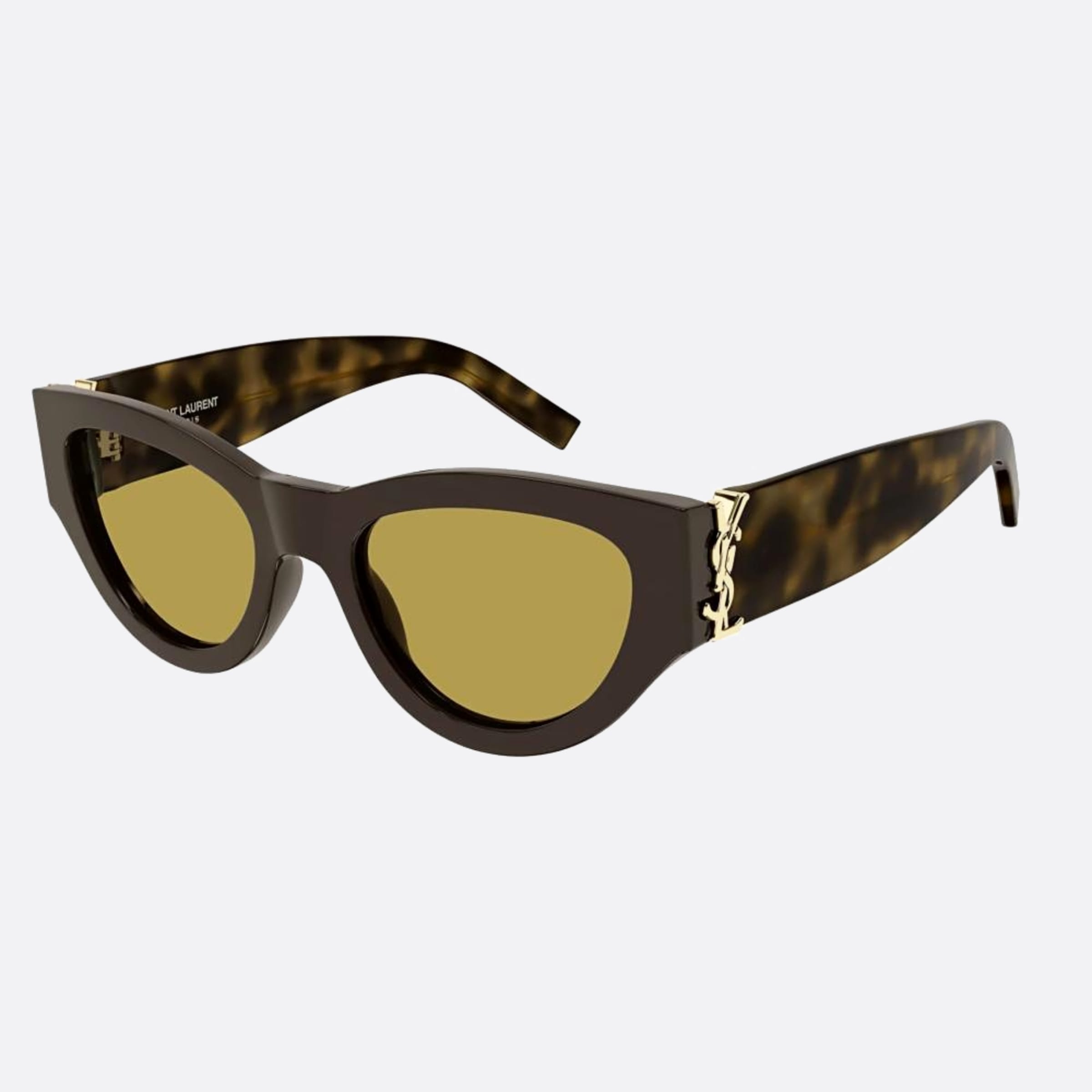 Saint 53mm Laurent M94 Hvbr Havana Cat Eye Woman Sunglasses - Side View