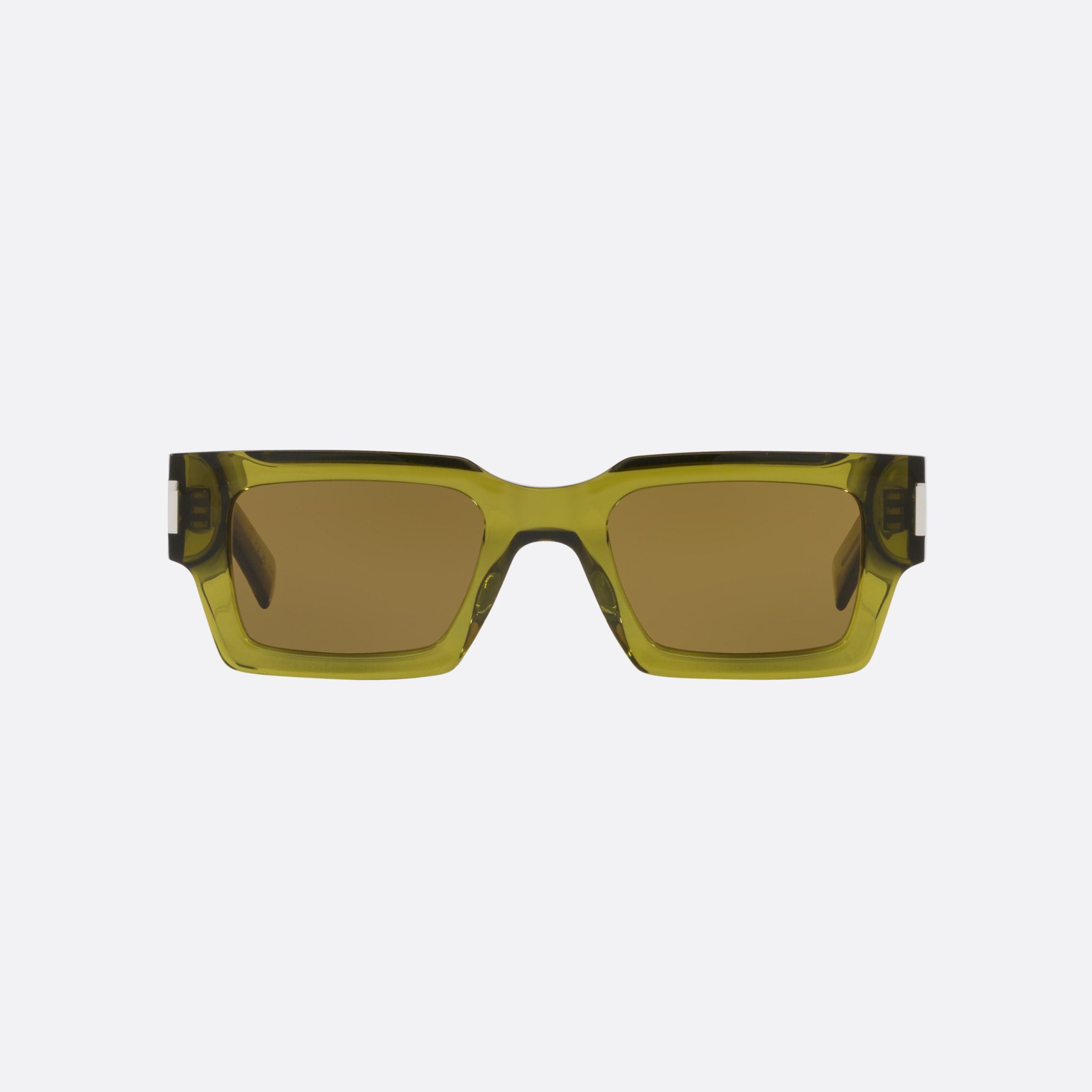 Saint 53mm Laurent Sl572 Green Rectangular Unisex Sunglasses - Lifestyle Shot