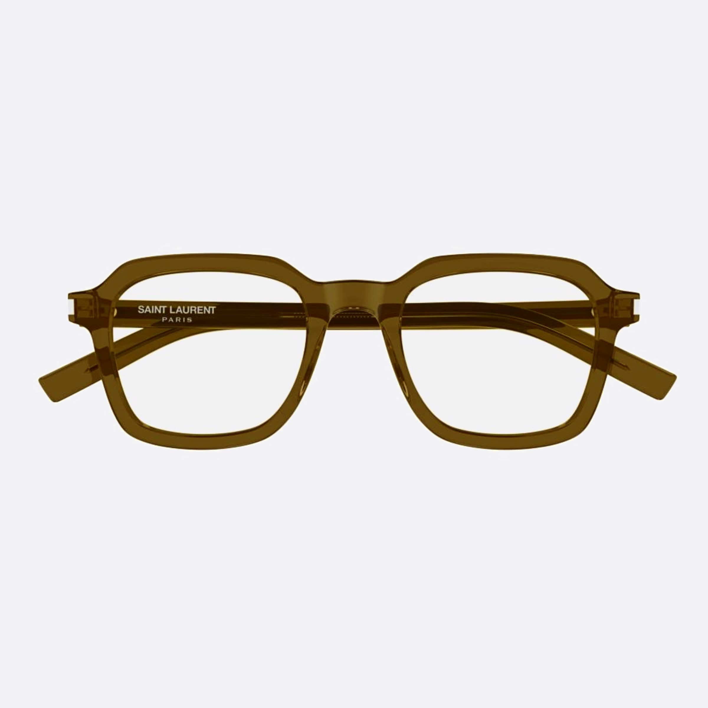 Saint 49mm Laurent Slim Opt Brown Squared Unisex Eyeglasses - Main View