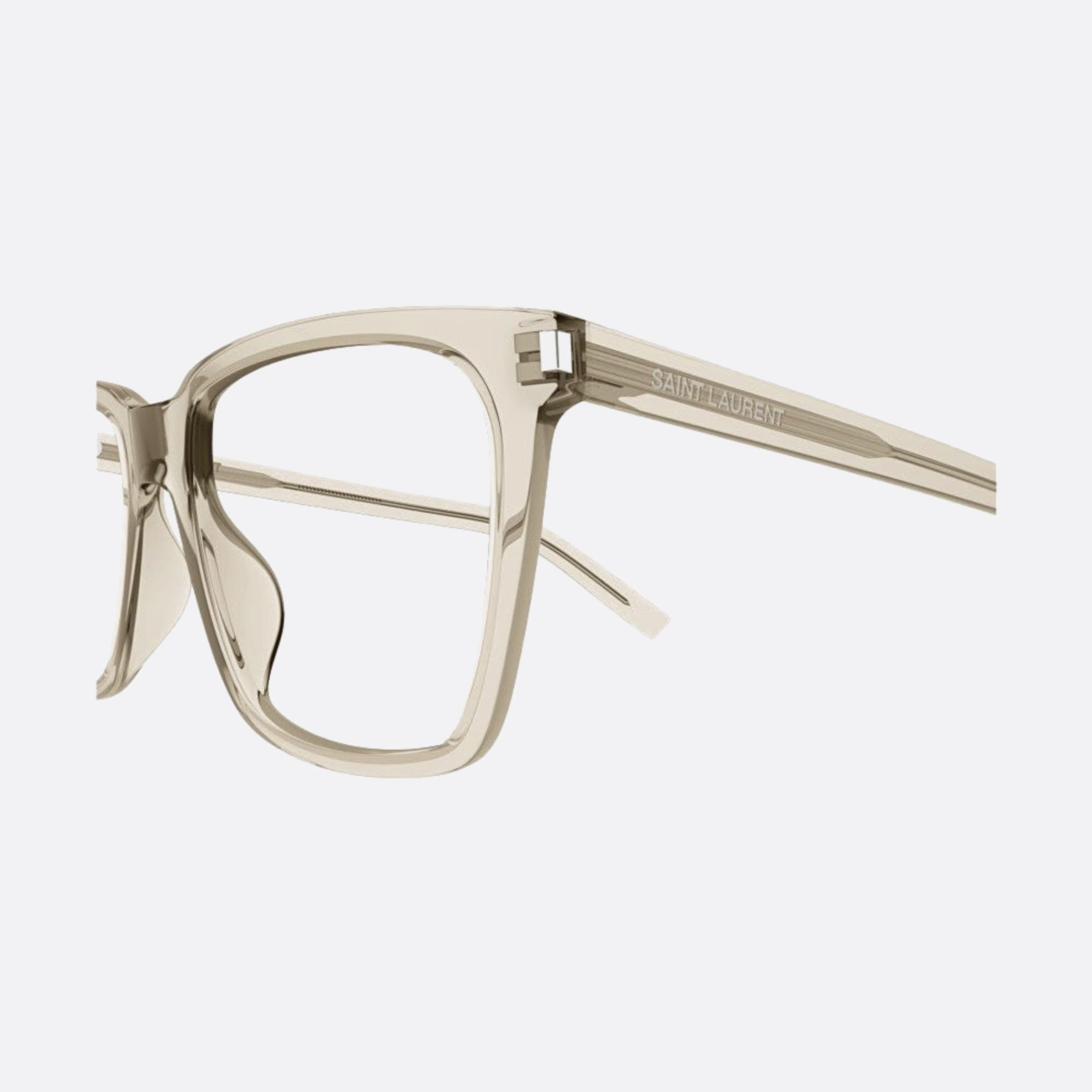 Saint 54mm Laurent Slim Opt Transparent Squared Woman Eyeglasses - Detail View