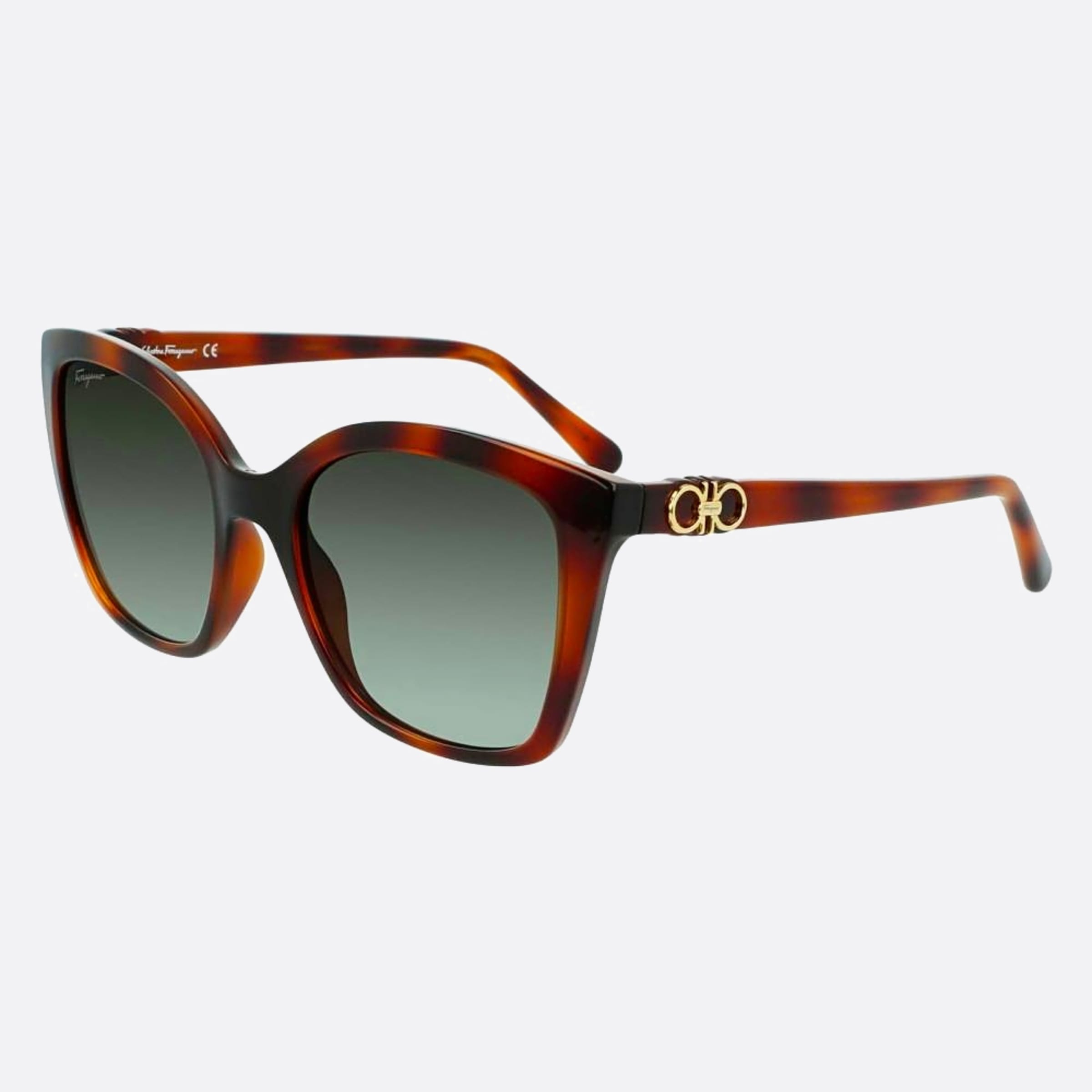 Salvatore 54mm Ferragamo Havana Butterfly Women Sunglasses - Side View