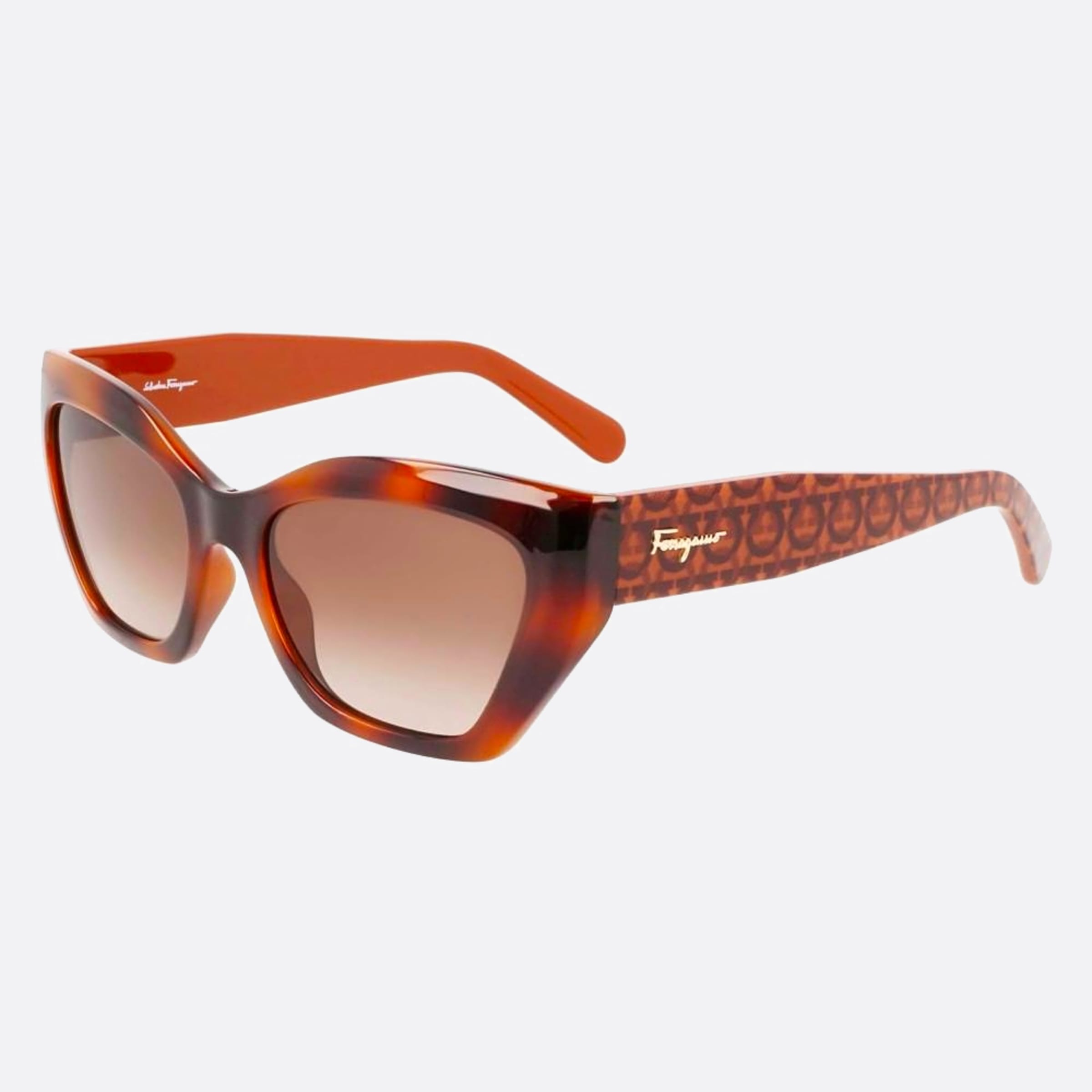 Salvatore 54mm Ferragamo Havana Cat Eye Women Sunglasses - Side View