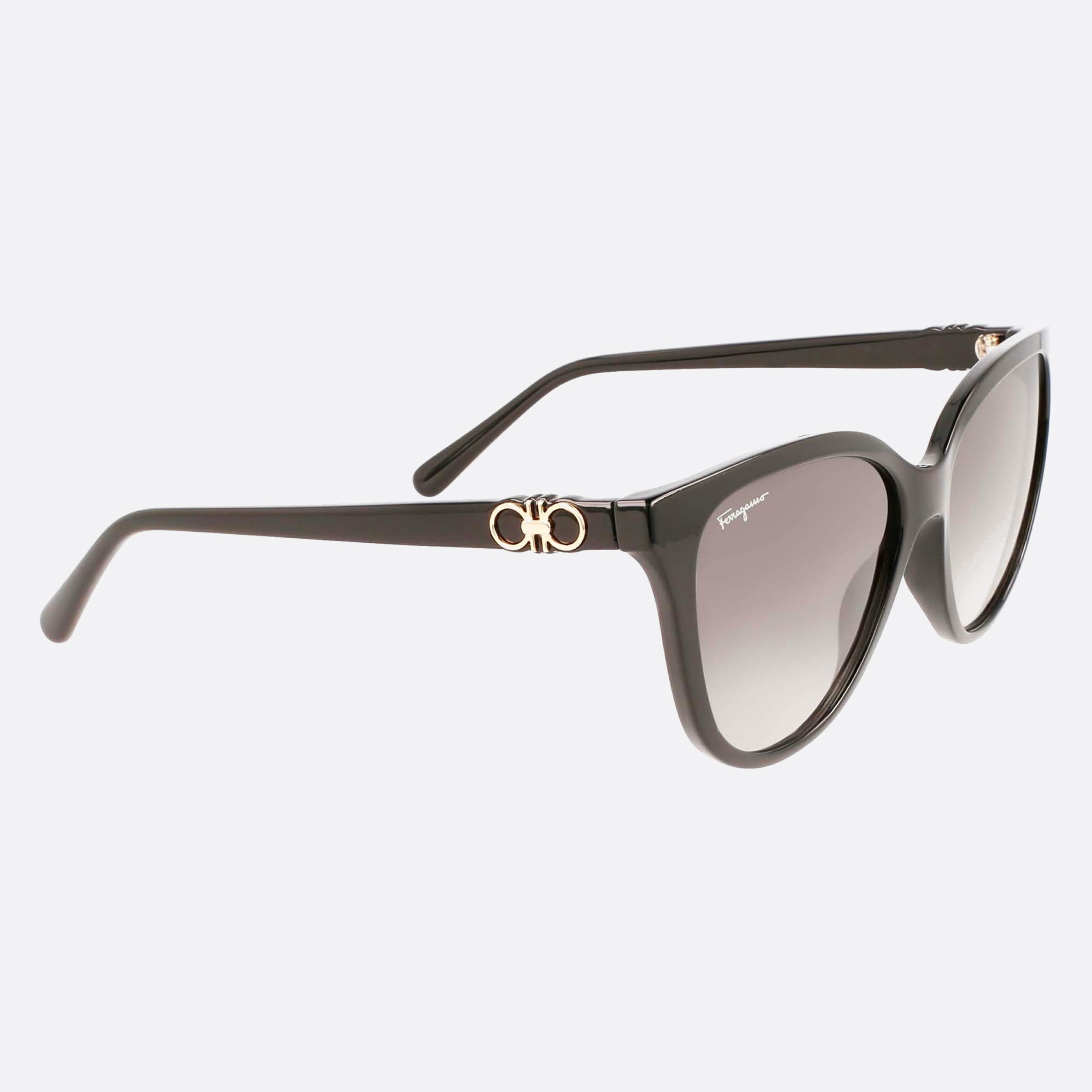 Salvatore 57mm Ferragamo Black Cat Eye Women Sunglasses - Additional Angle