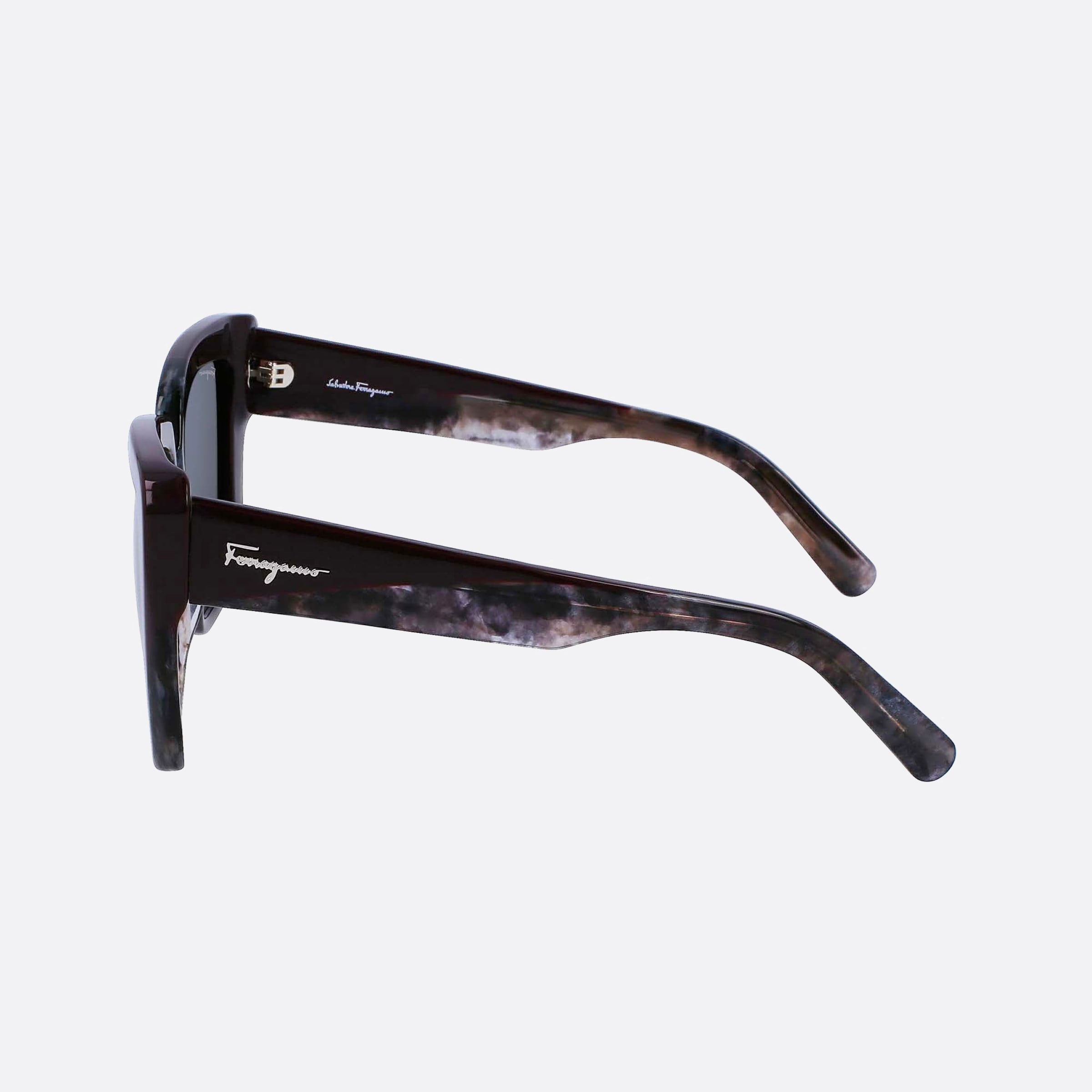 Salvatore 55mm Ferragamo Grey Geometric Women Sunglasses - Detail View