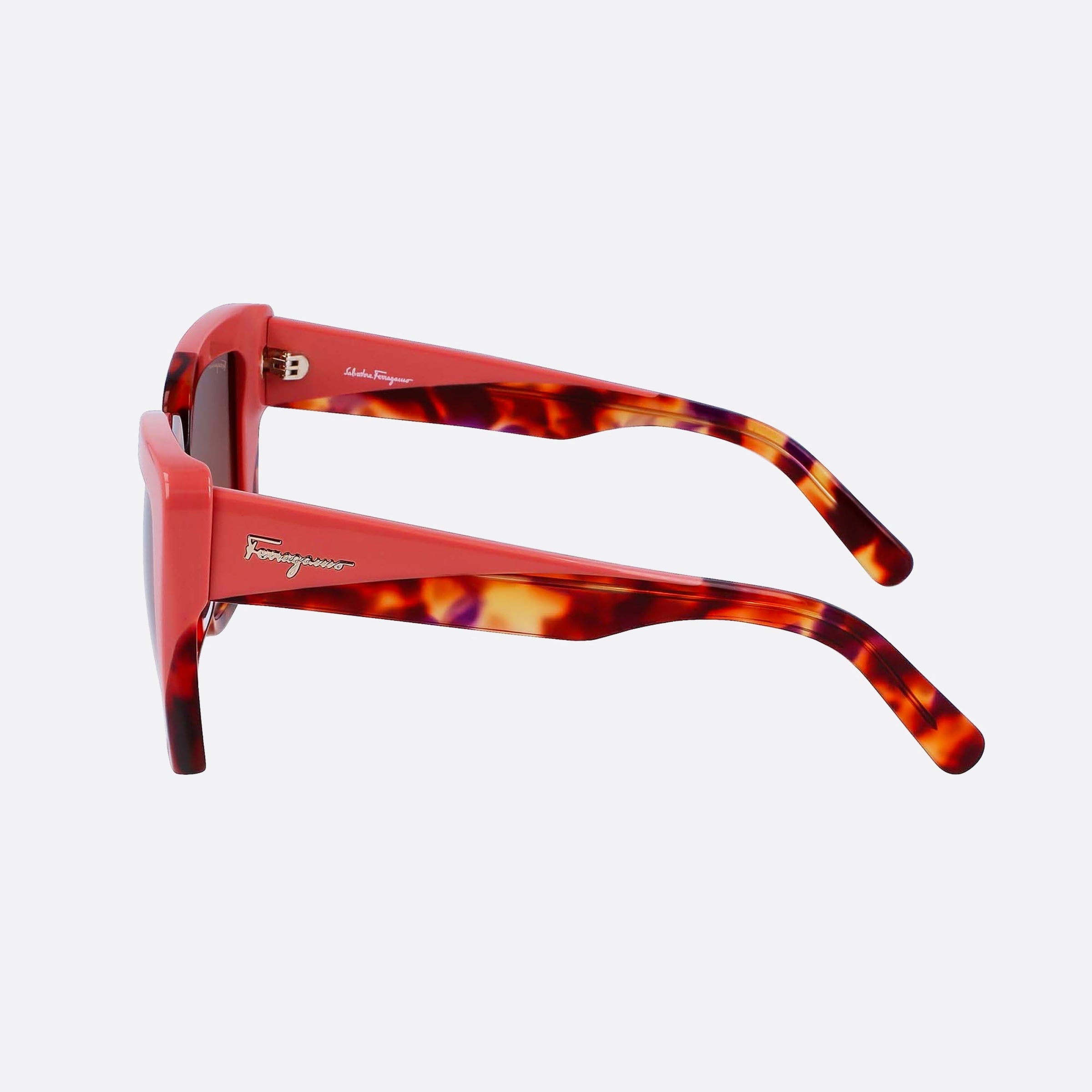 Salvatore 55mm Ferragamo Red Geometric Women Sunglasses - Detail View