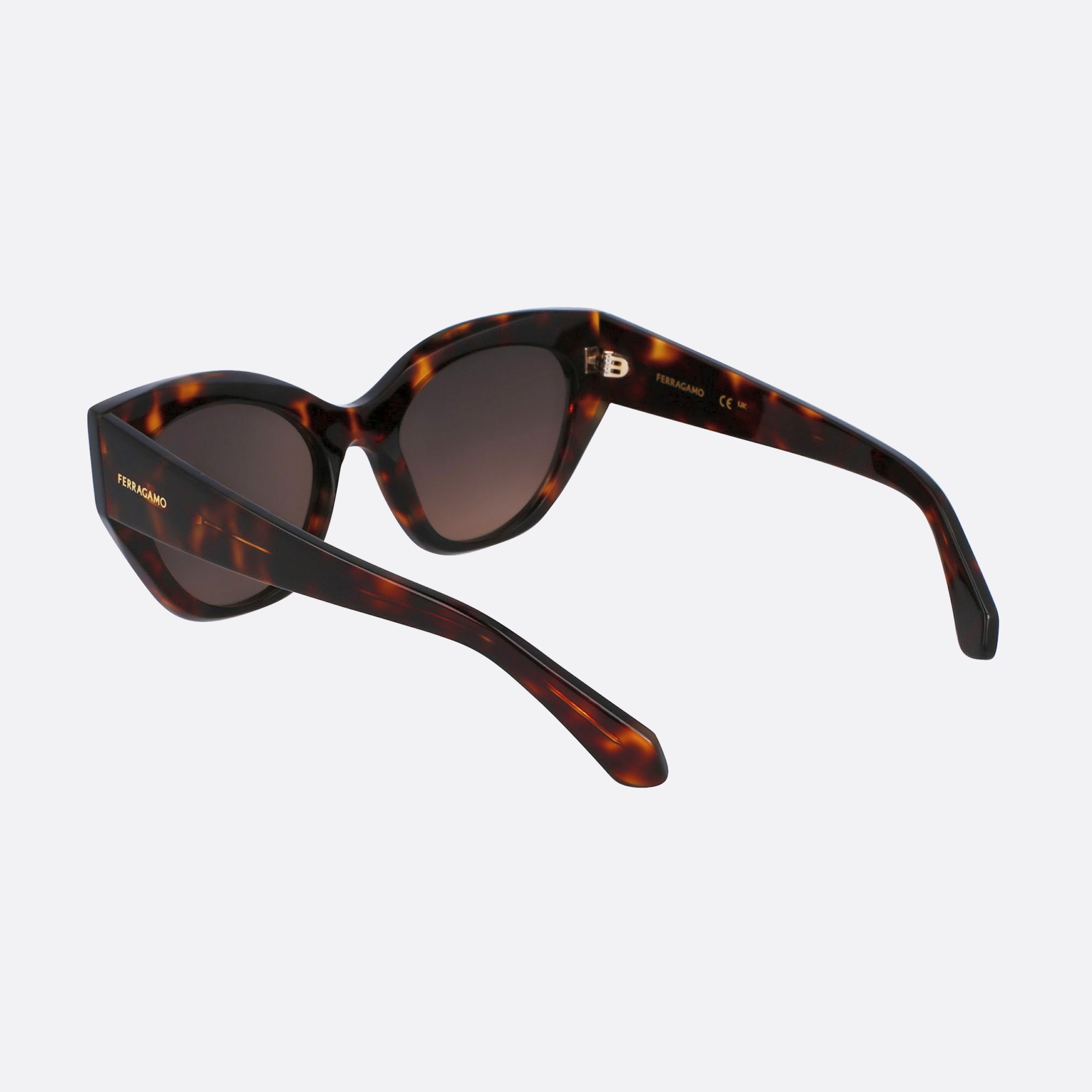 Salvatore 55mm Ferragamo Brown Geometric Women Sunglasses - Additional Angle