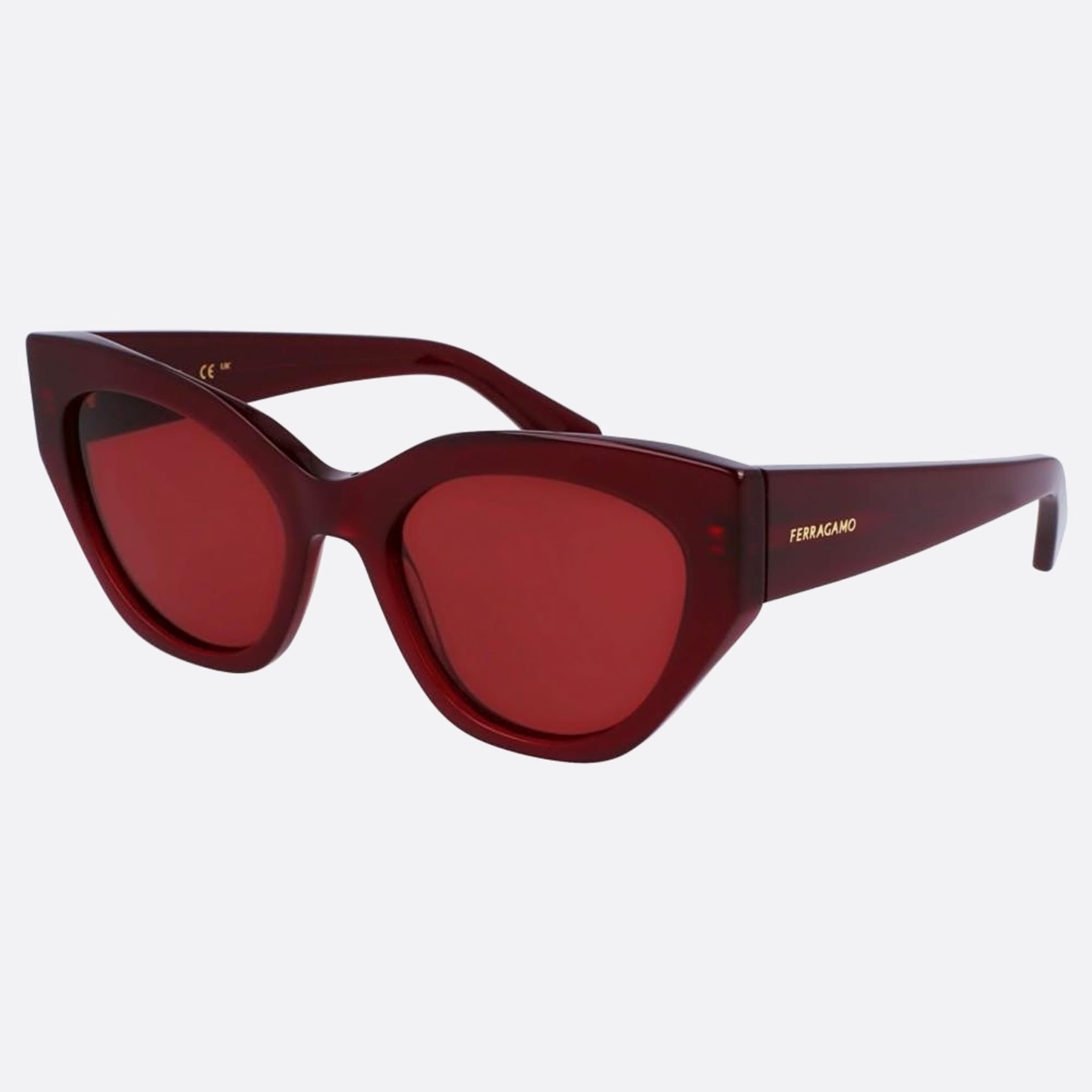 Salvatore 55mm Ferragamo Red Geometric Women Sunglasses - Side View